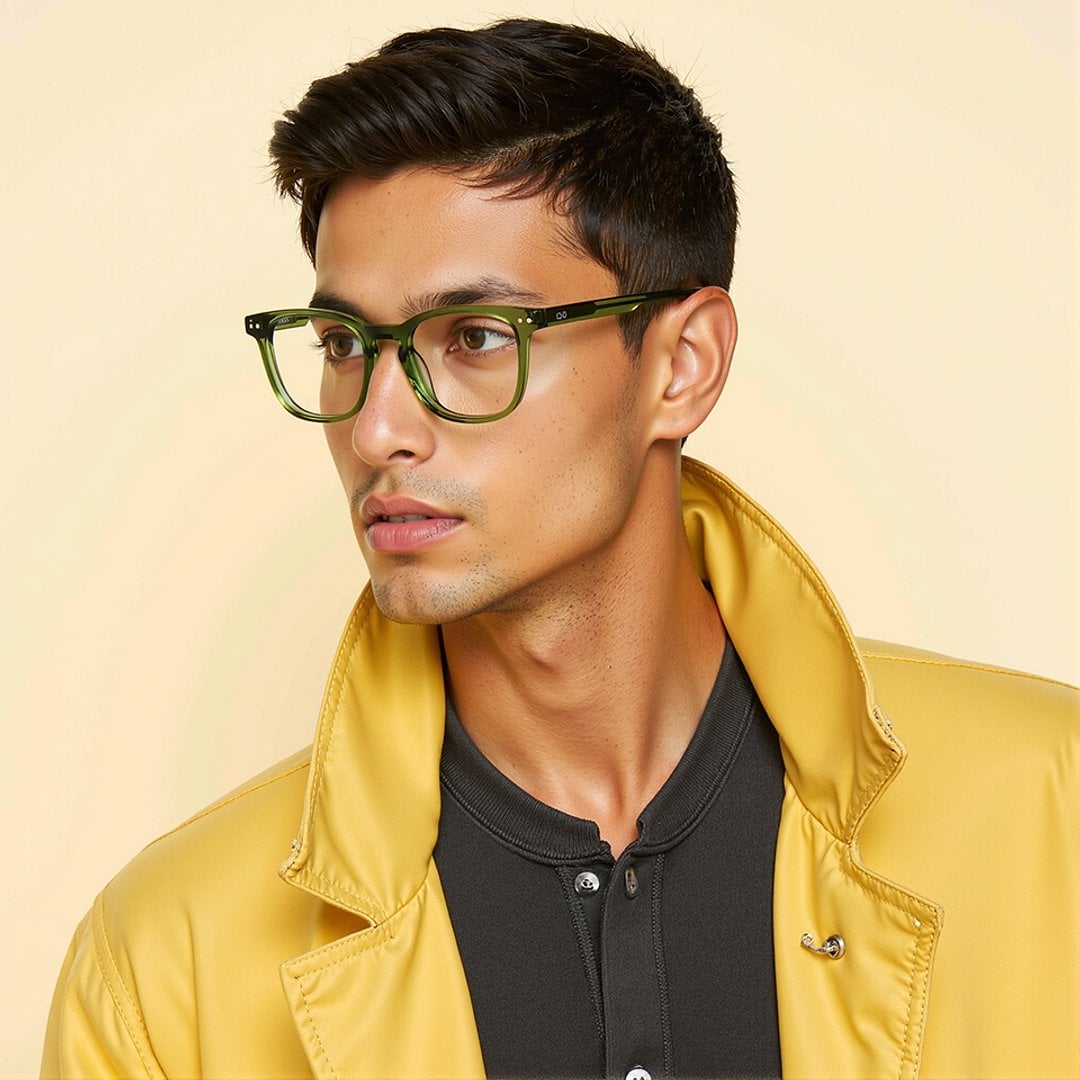 Lenskart Hustlr Olive-Ace Full Rim Square left side