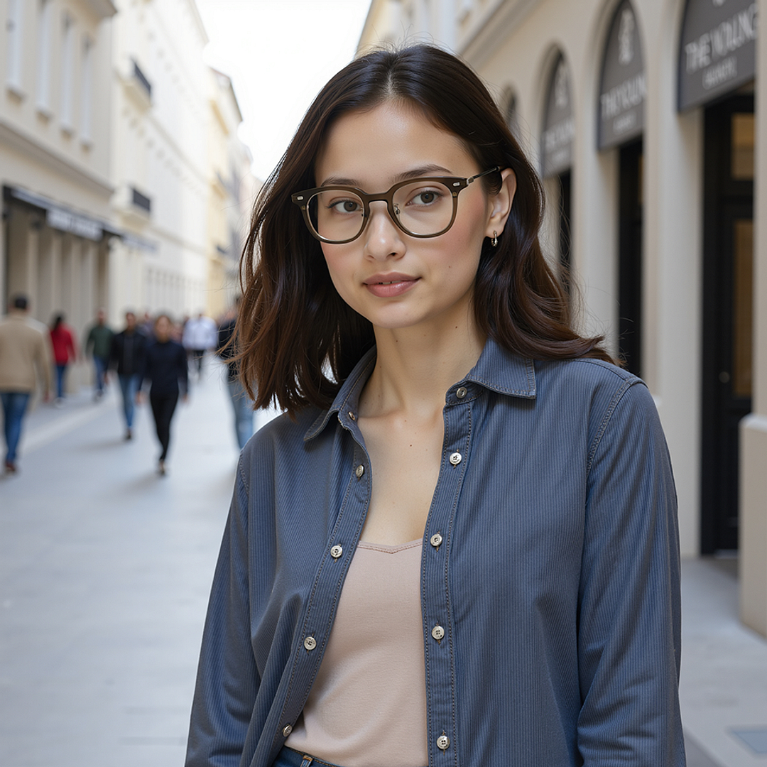 Lenskart Olive Green Full Rim Square left side