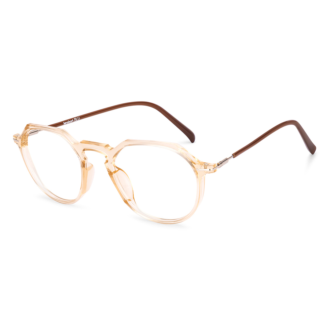 Lenskart Blu Orange Full Rim Round Lenskart Blu LB E14790 Eyeglasses left side