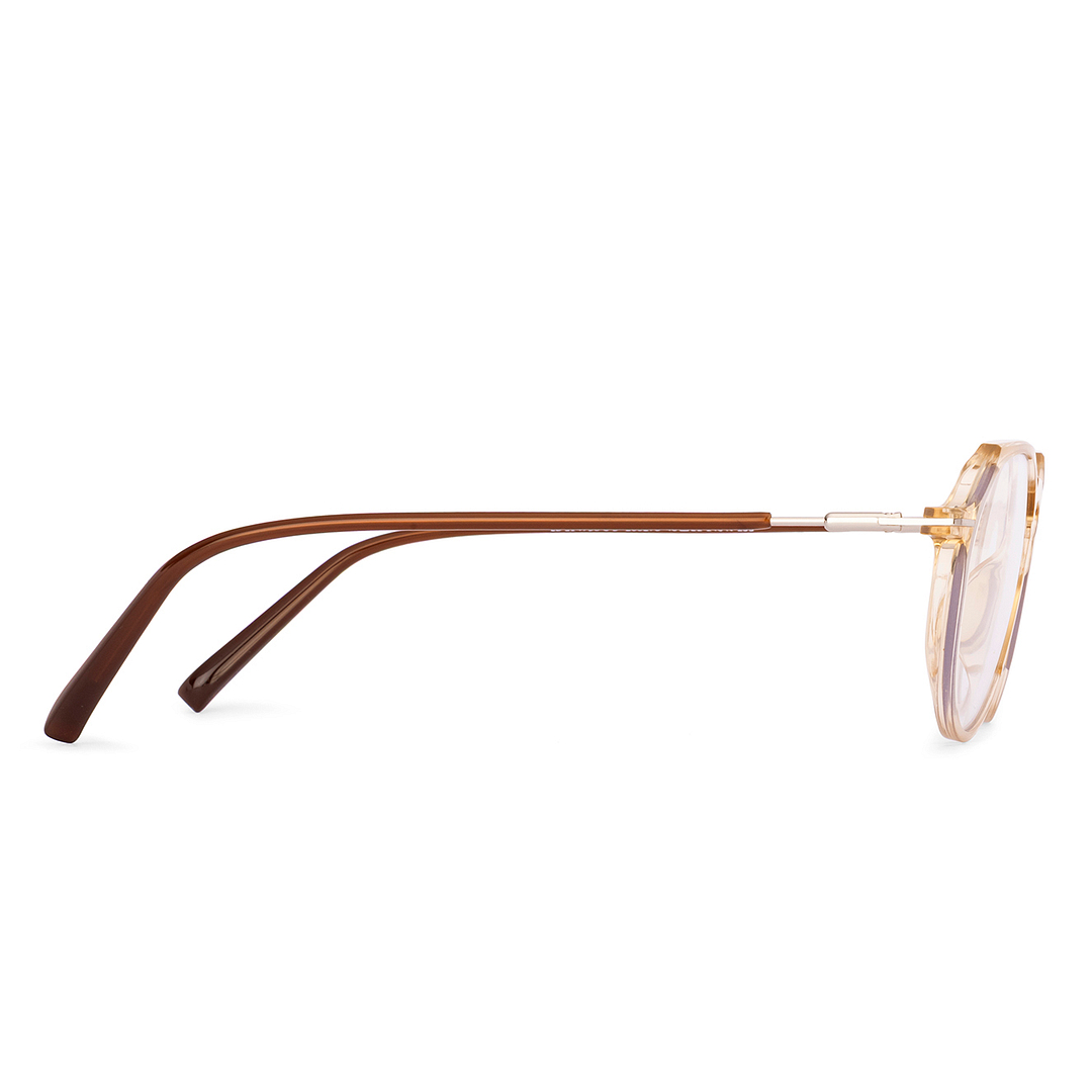 Lenskart Blu Orange Full Rim Round Lenskart Blu LB E14790 Eyeglasses left side