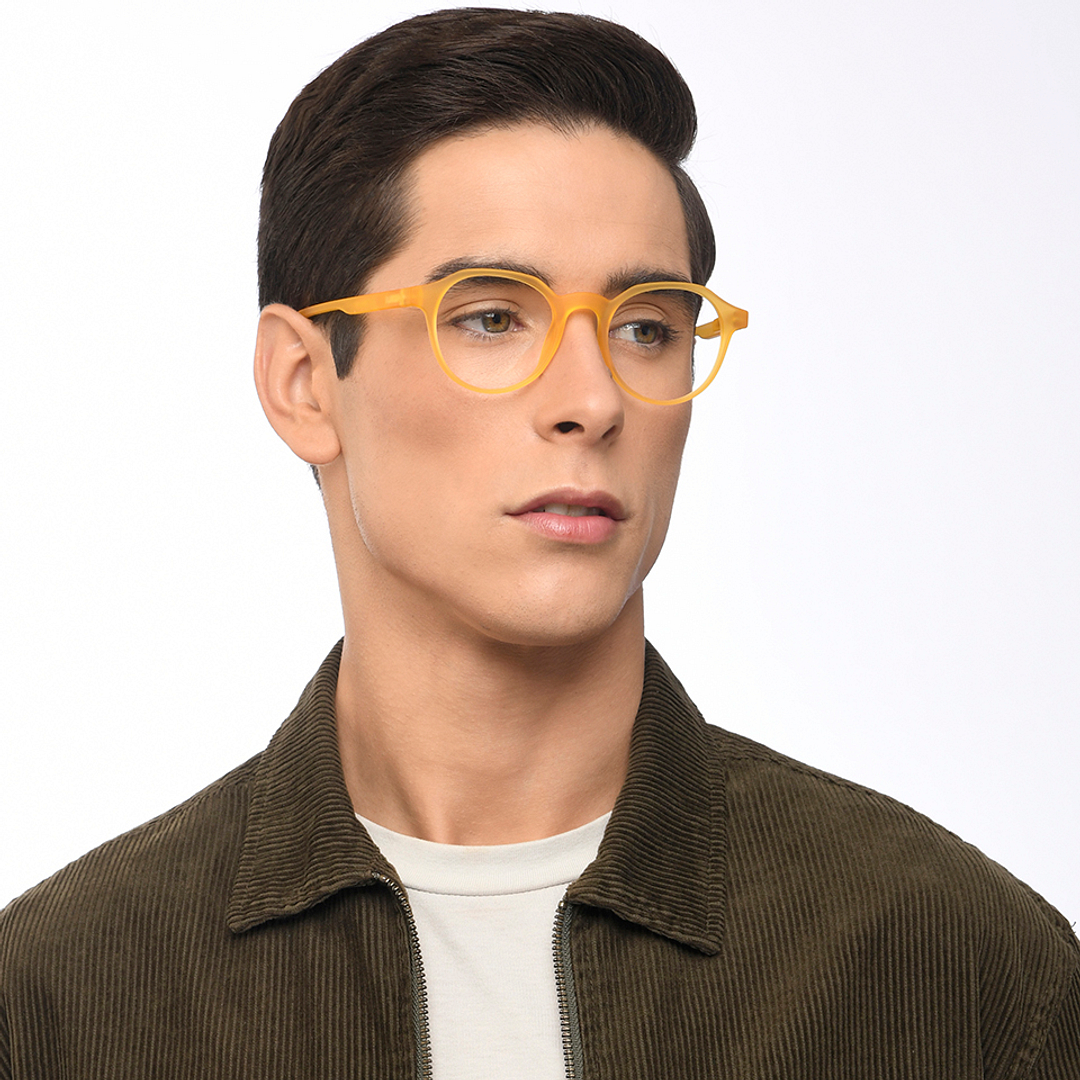 Lenskart Air Online Orange Transparent Full Rim Round right side