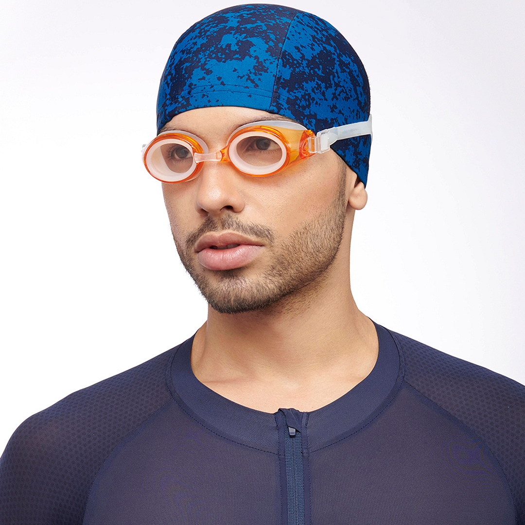 Lenskart Boost Online Orange Transparent Full Rim Round Lenskart Boost ADULT SWIM LKB S15396-C3 Swimming Goggles left side