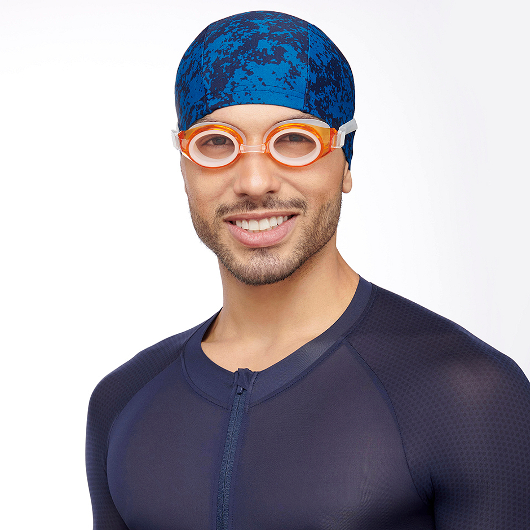 Lenskart Boost Online Orange Transparent Full Rim Round Lenskart Boost ADULT SWIM LKB S15396-C3 Swimming Goggles right side