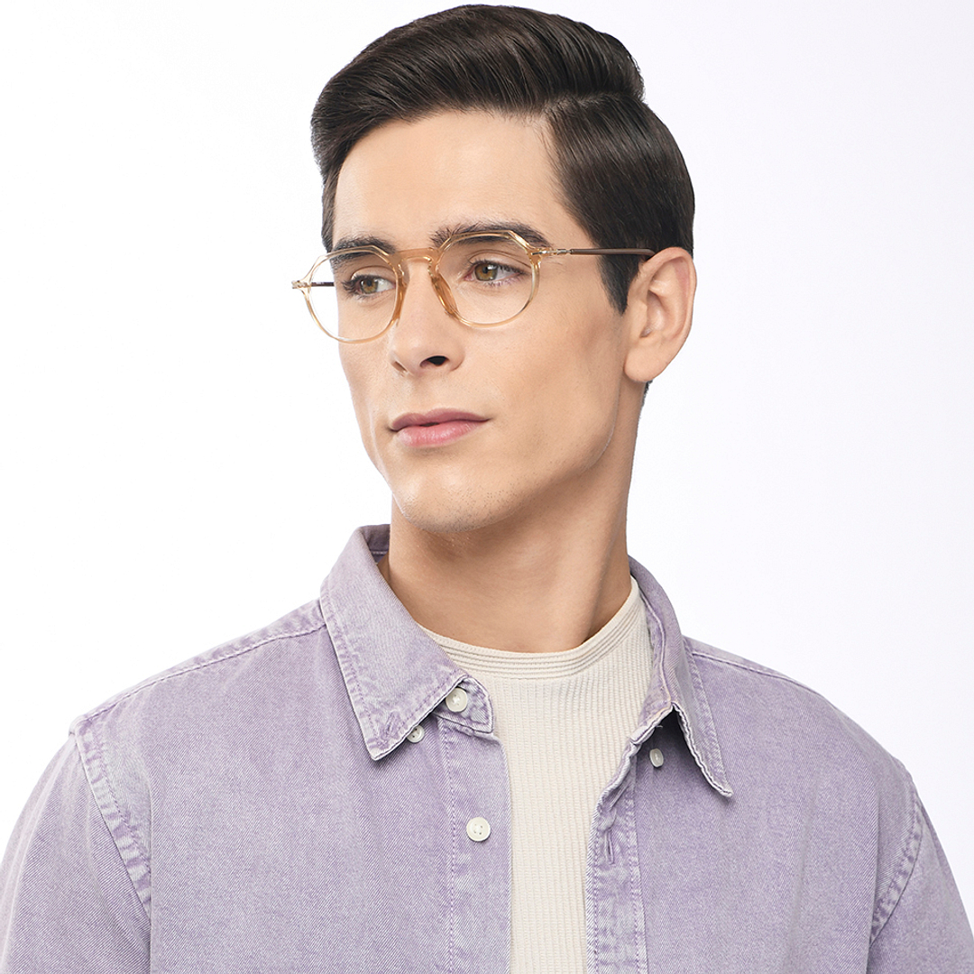 Lenskart Air Online Orange Transparent Full Rim Round right side