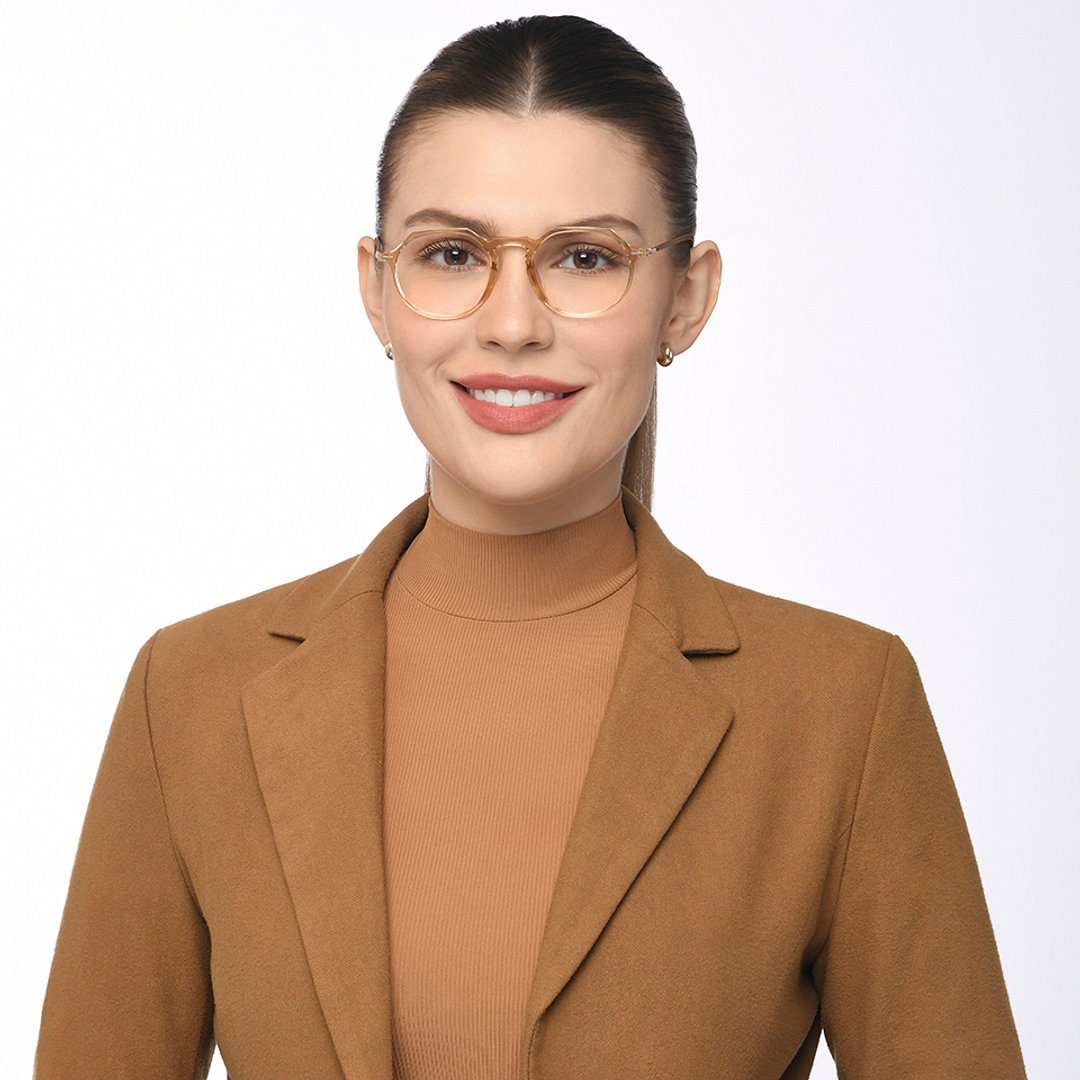 Lenskart Air Online Orange Transparent Full Rim Round right side