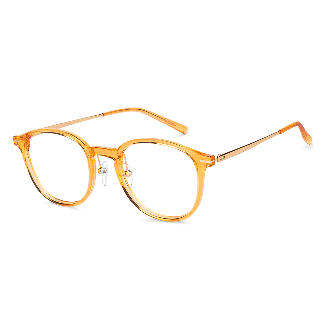 Lenskart Air Online Orange Transparent Full Rim Round left side