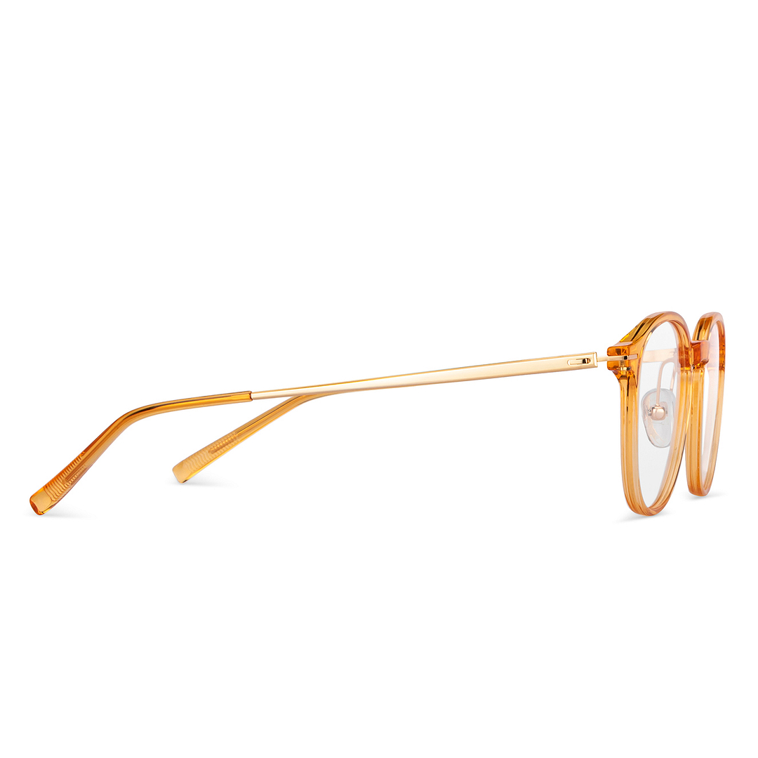 Lenskart Air Online Orange Transparent Full Rim Round left side