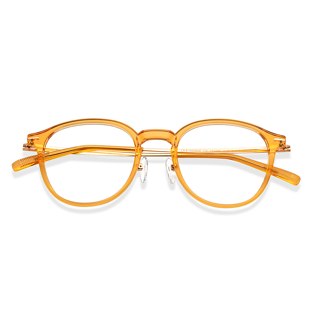Lenskart Air Online Orange Transparent Full Rim Round left side