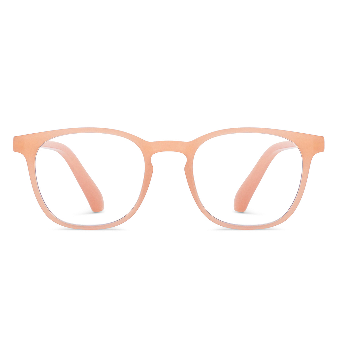LENSKART BLU READERS Pink Peach Pink Full Rim Square LENSKART BLU READERS LR E15615 Only for 2 25 Prefitted Powers left side