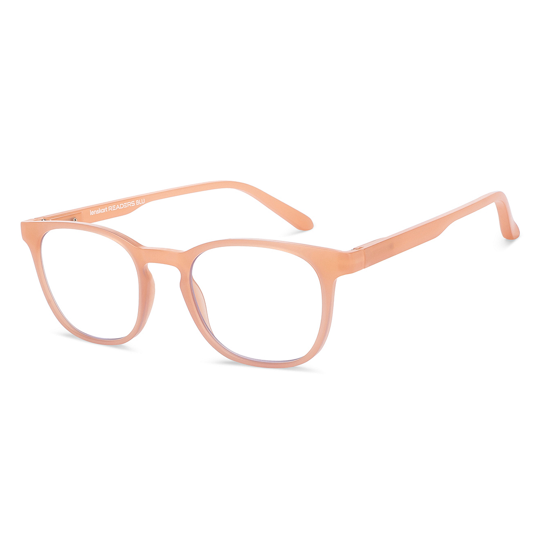 LENSKART BLU READERS Pink Peach Pink Full Rim Square LENSKART BLU READERS LR E15615 Only for 2 25 Prefitted Powers right side