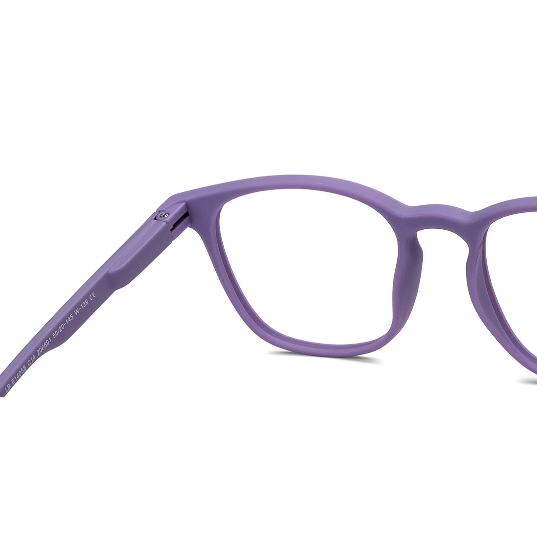 Lenskart Hustlr Screen Glasses Blue Block Zero Power Screen Glasses : Amethyst Full Rim Square Lenskart HUSTLR LB E14058-W C14 right side