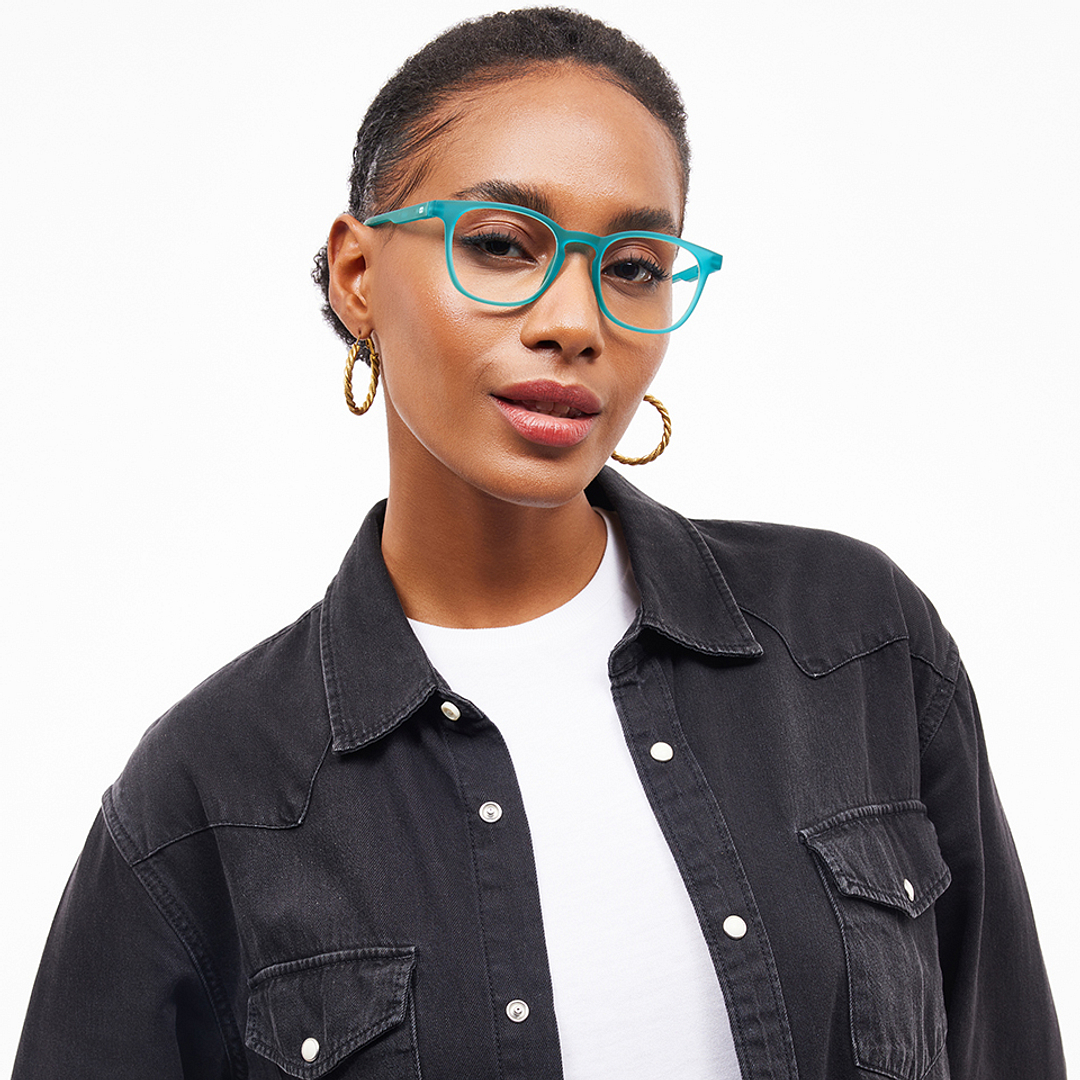 Lenskart Hustlr Blue Lagoon Full Rim Square right side