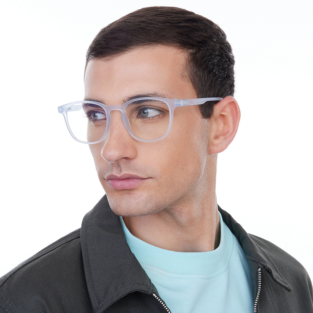 Lenskart Hustlr Blue sky Full Rim Square left side