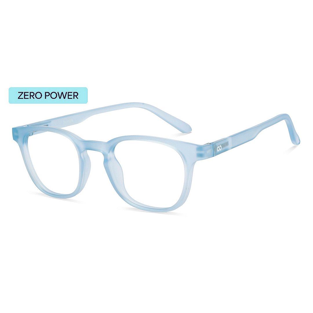 Lenskart Hustlr Screen Glasses Blue Block Zero Power Screen Glasses : Blue Sky Full Rim Square Lenskart HUSTLR LB E14058-N C1 left side