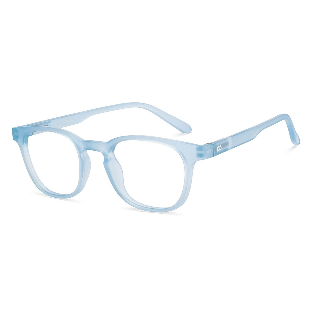 Lenskart Hustlr Screen Glasses Blue Block Zero Power Screen Glasses : Blue Sky Full Rim Square Lenskart HUSTLR LB E14058-N C1 right side