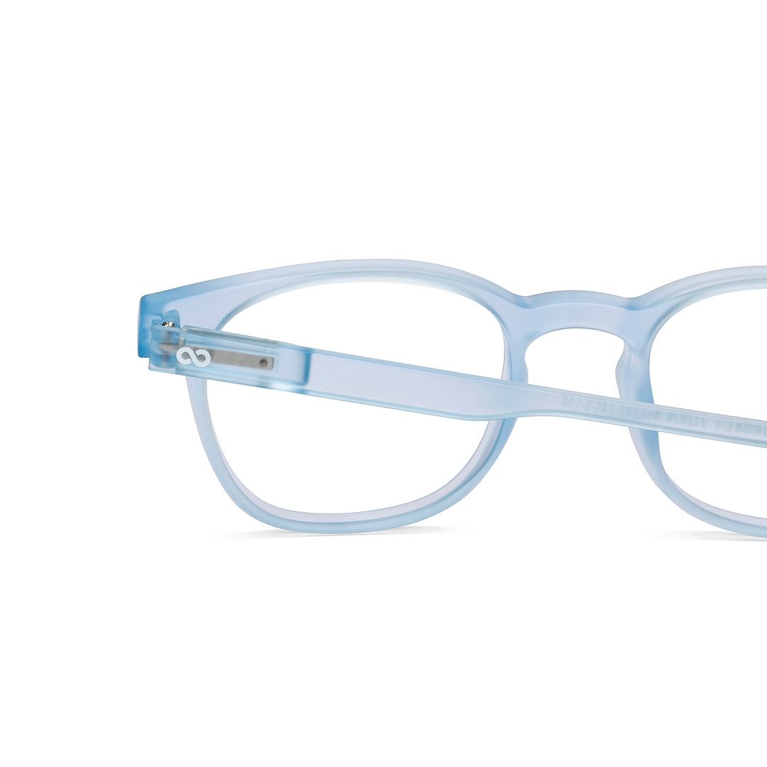 Lenskart Hustlr Screen Glasses Blue Block Zero Power Screen Glasses : Blue Sky Full Rim Square Lenskart HUSTLR LB E14058-N C1 left side