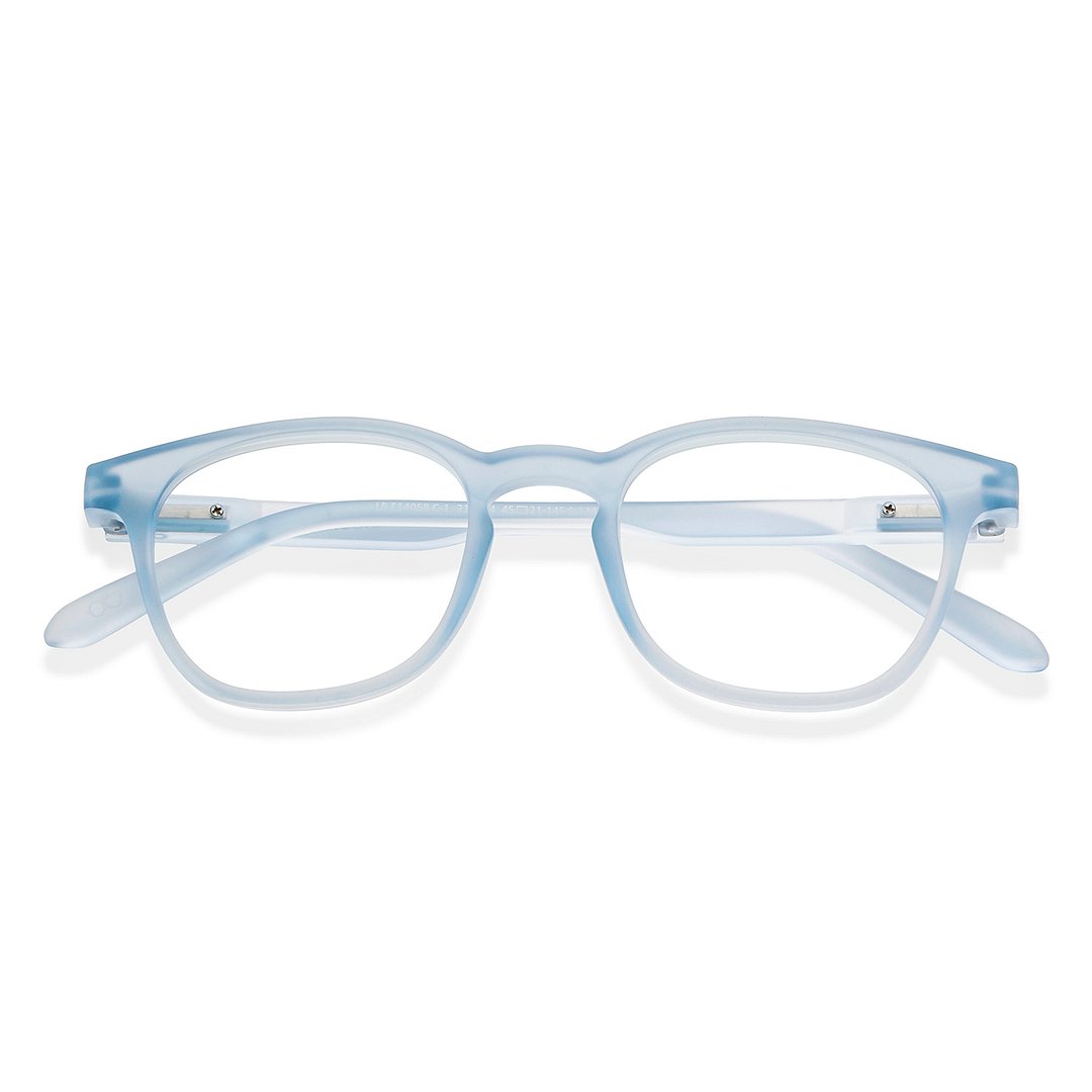 Lenskart Hustlr Screen Glasses Blue Block Zero Power Screen Glasses : Blue Sky Full Rim Square Lenskart HUSTLR LB E14058-N C1 left side