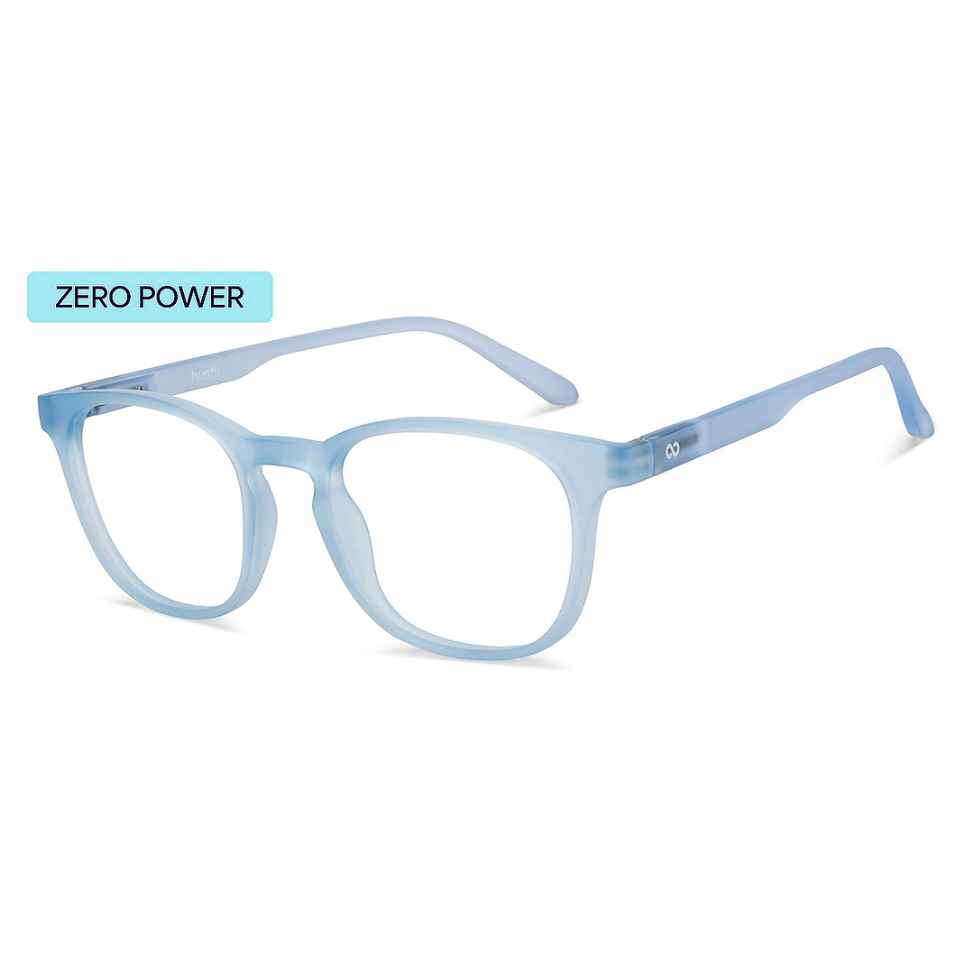 Lenskart Hustlr Screen Glasses Blue Block Zero Power Screen Glasses : Blue Sky Full Rim Square Lenskart HUSTLR LB E14058-XW C1 left side