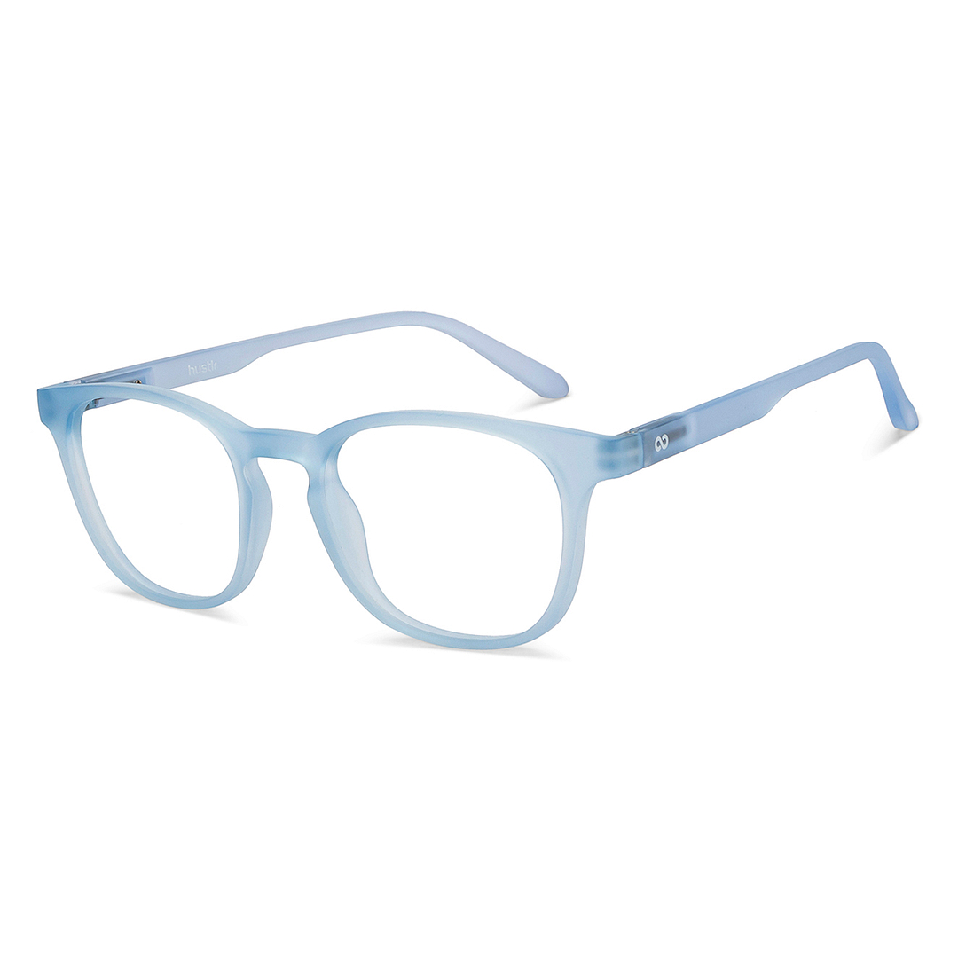 Lenskart Hustlr Screen Glasses Blue Block Zero Power Screen Glasses : Blue Sky Full Rim Square Lenskart HUSTLR LB E14058-XW C1 right side