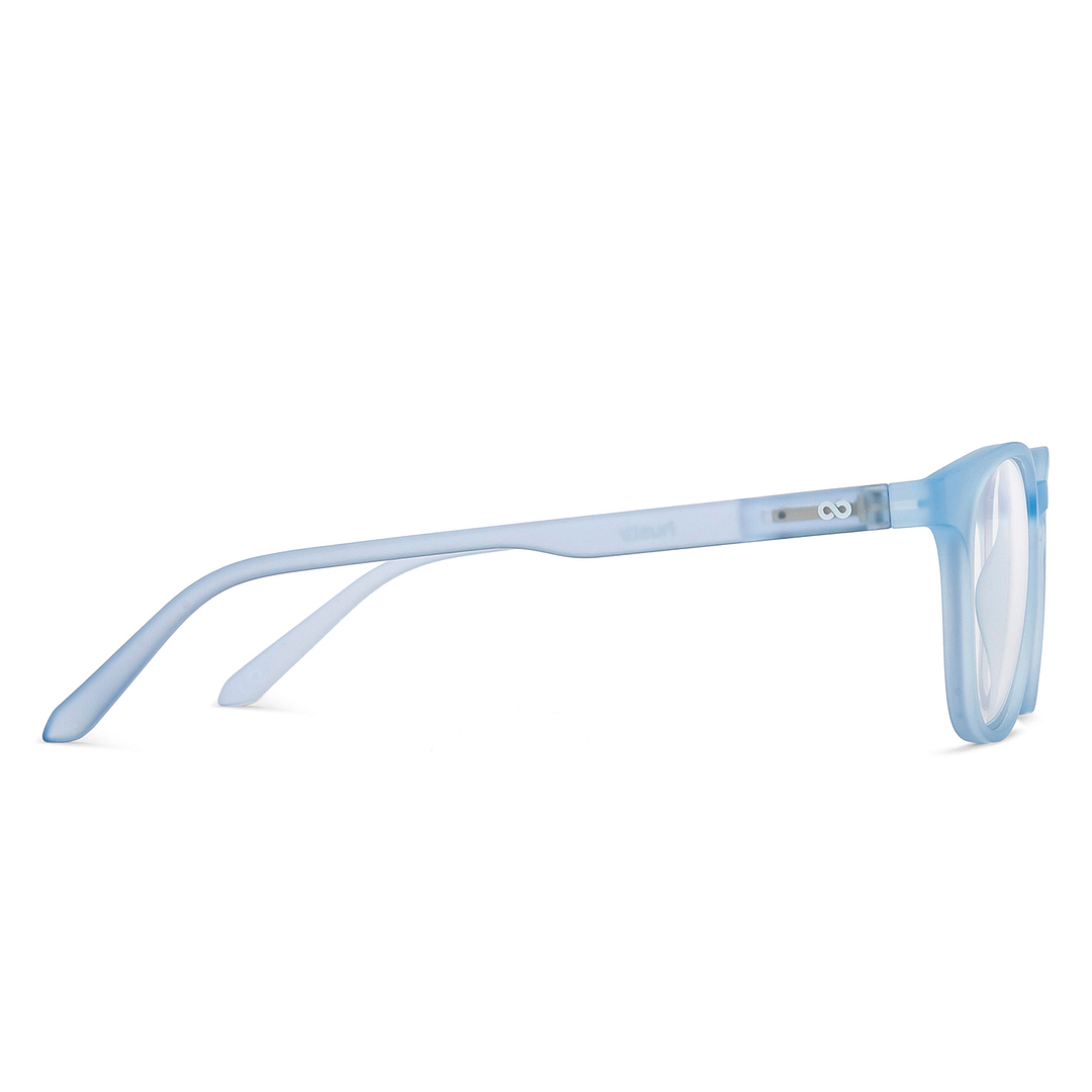 Lenskart Hustlr Screen Glasses Blue Block Zero Power Screen Glasses : Blue Sky Full Rim Square Lenskart HUSTLR LB E14058-XW C1 left side
