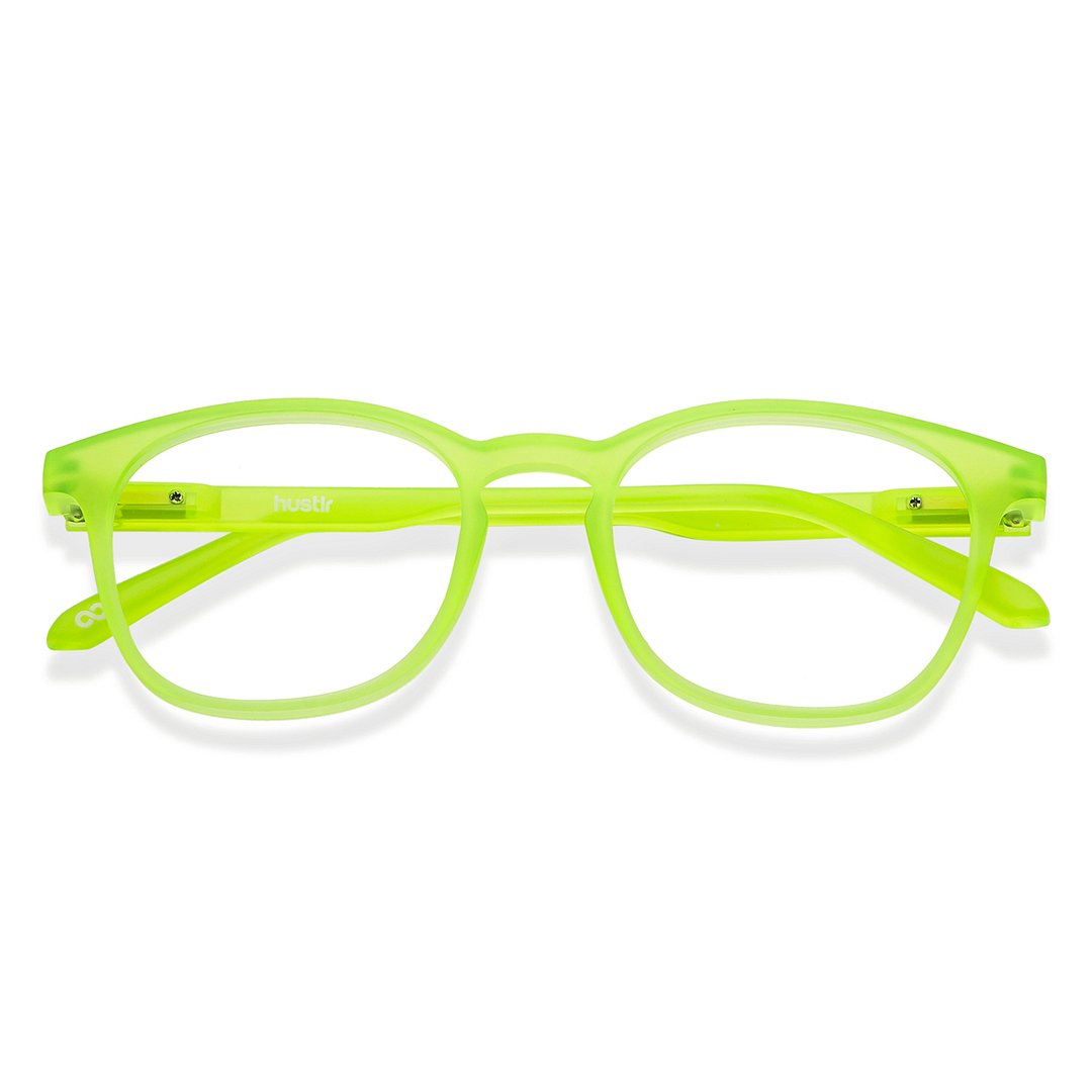 Lenskart Hustlr Online Electric Green Full Rim Square left side