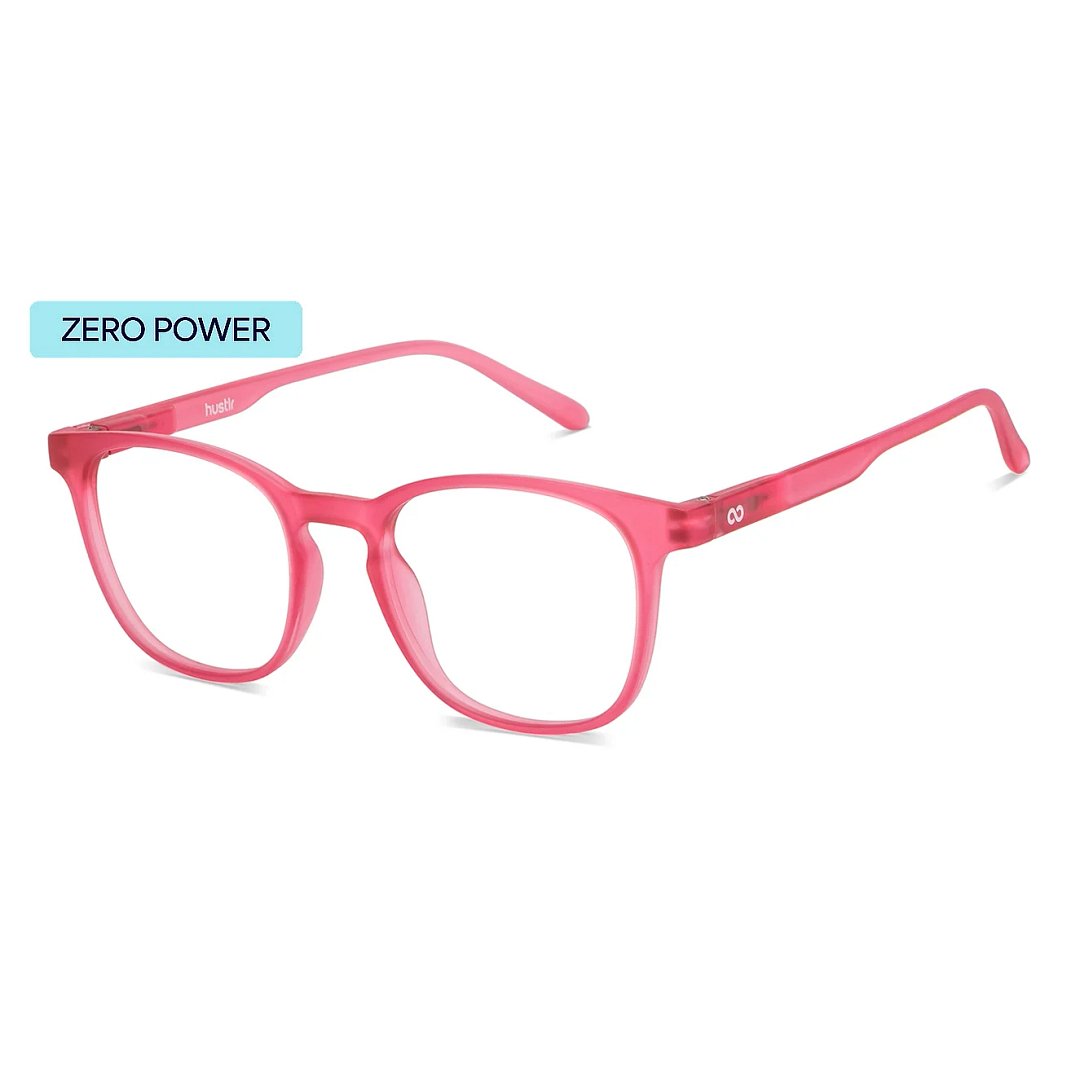 Lenskart Hustlr Screen Glasses Blue Block Zero Power Screen Glasses : Flamingo Full Rim Square Lenskart HUSTLR LB E14058-W C50 left side