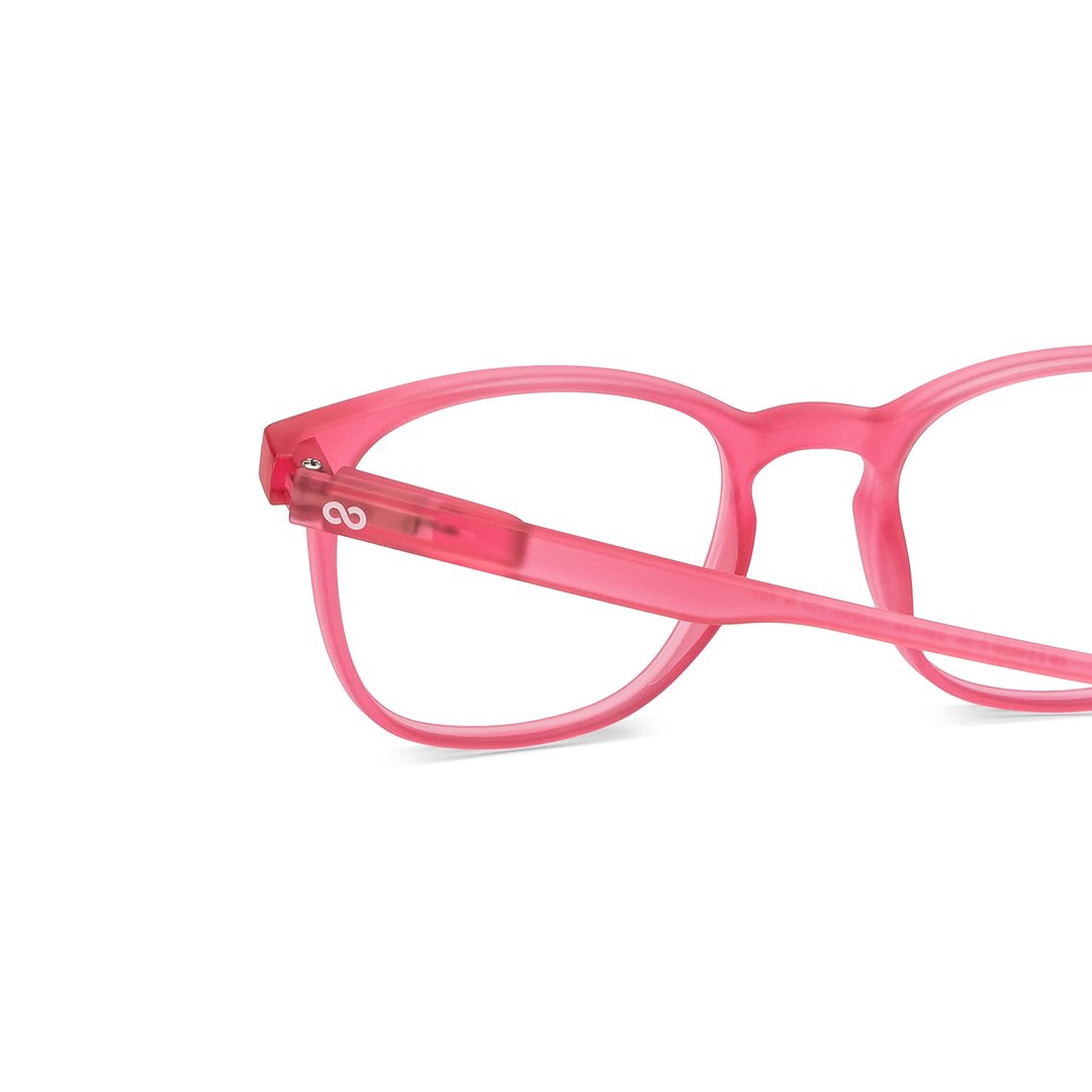 Lenskart Hustlr Screen Glasses Blue Block Zero Power Screen Glasses : Flamingo Full Rim Square Lenskart HUSTLR LB E14058-W C50 right side