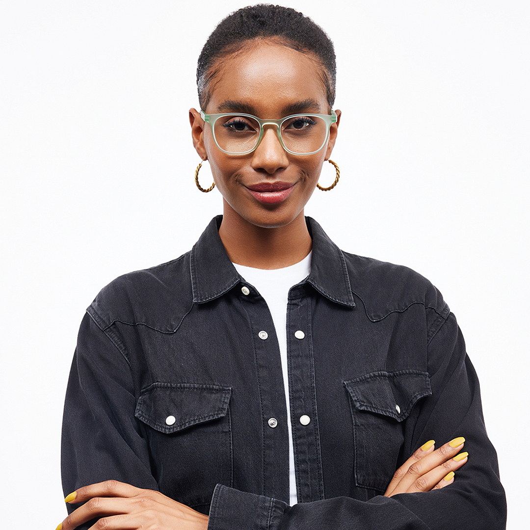 Lenskart Hustlr Online Jade Green Full Rim Square left side