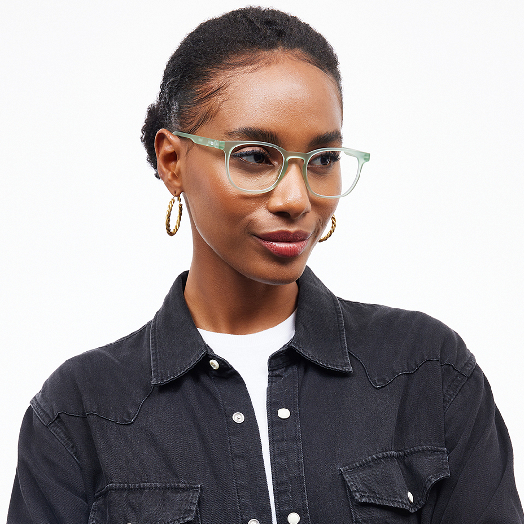 Lenskart Hustlr Online Jade Green Full Rim Square right side