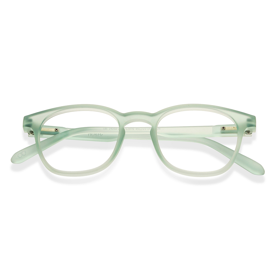Lenskart Hustlr Screen Glasses Blue Block Zero Power Phone Screen Glasses : Jade Green Green Full Rim Square Lenskart HUSTLR LB E14058-N C3 left side