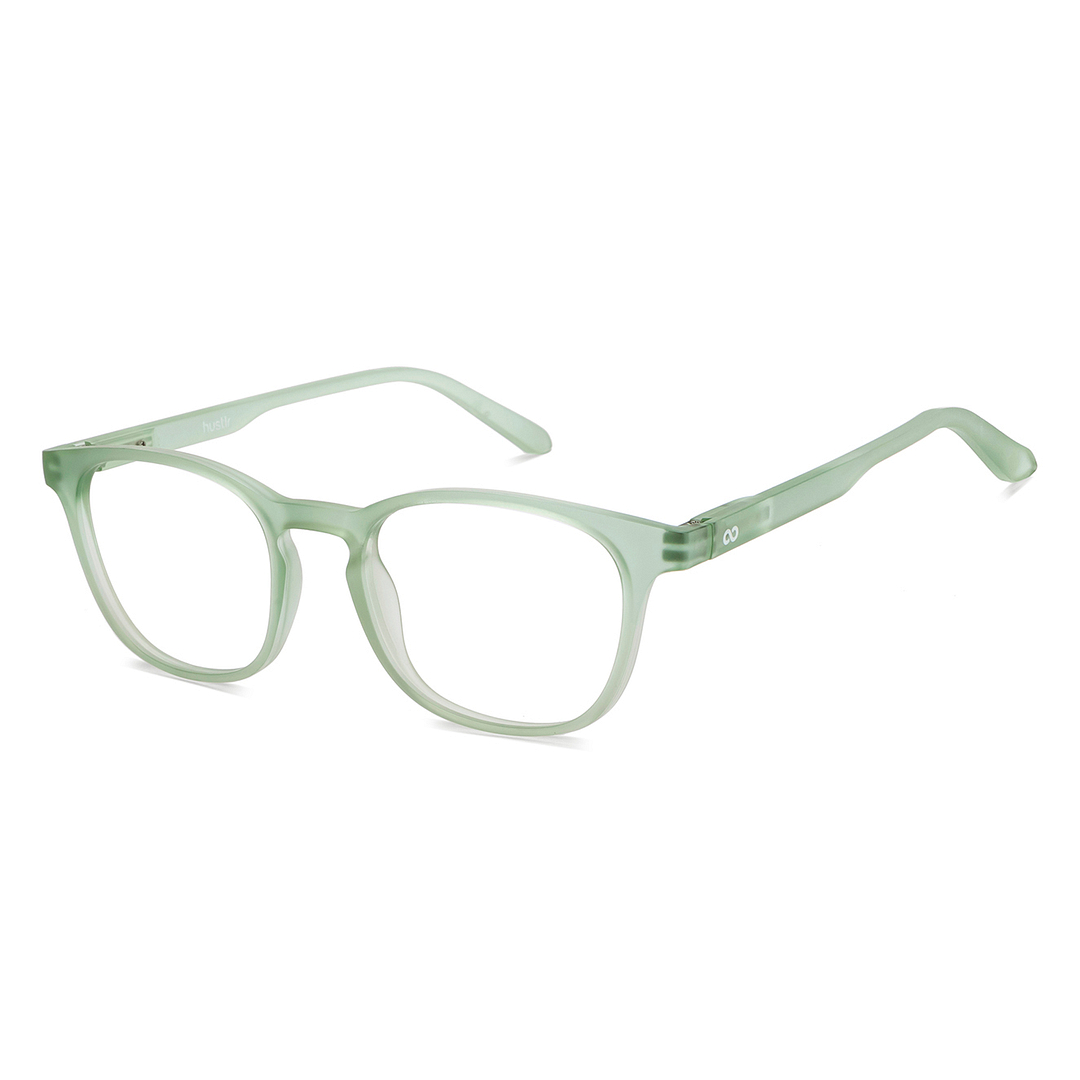 Lenskart Hustlr Screen Glasses Blue Block Zero Power Screen Glasses : Jade Green Full Rim Square Lenskart HUSTLR LB E14058-XW C43 right side