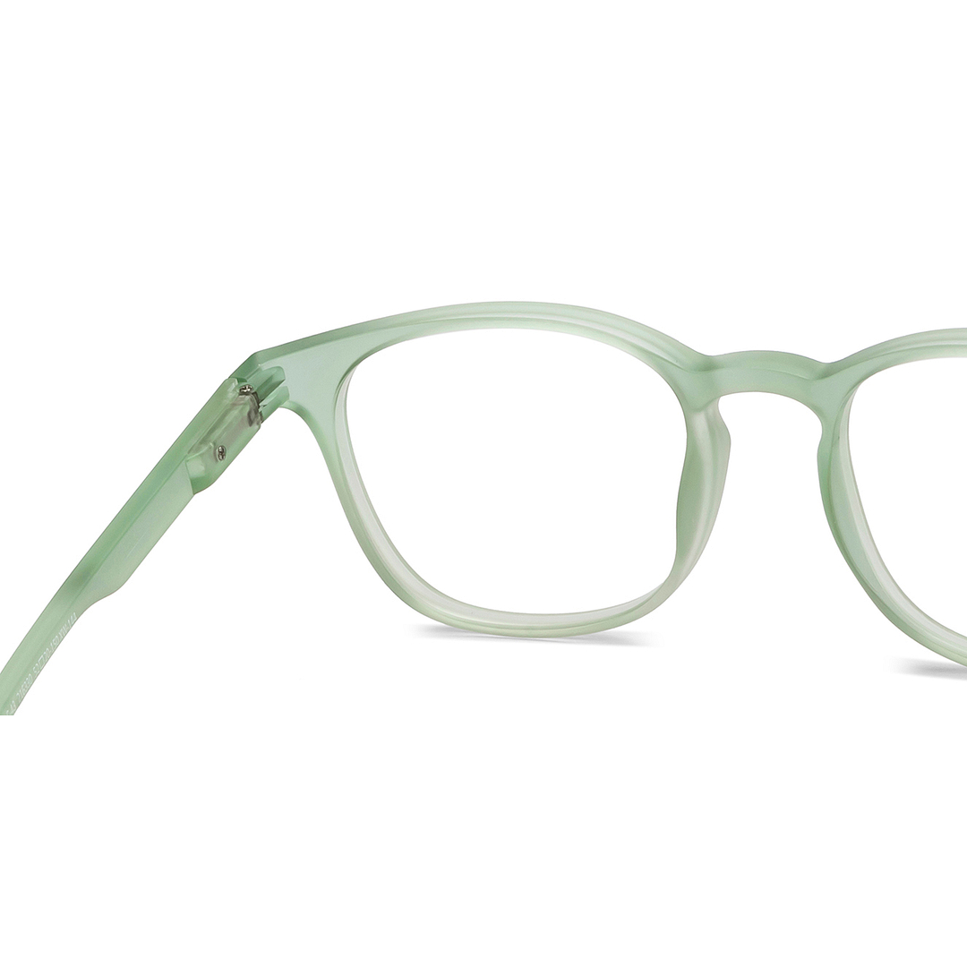 Lenskart Hustlr Screen Glasses Blue Block Zero Power Screen Glasses : Jade Green Full Rim Square Lenskart HUSTLR LB E14058-XW C43 right side