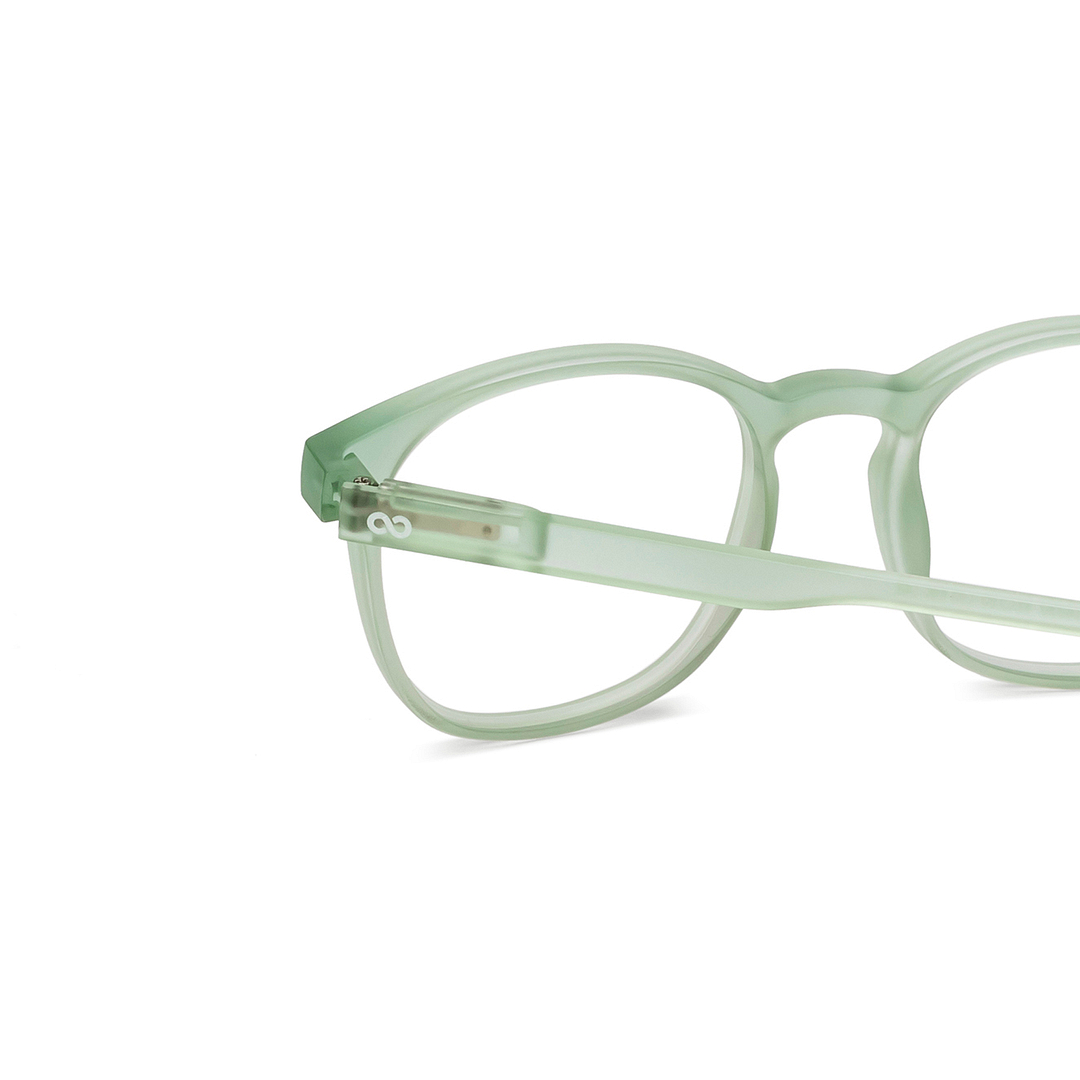 Lenskart Hustlr Screen Glasses Blue Block Zero Power Screen Glasses : Jade Green Full Rim Square Lenskart HUSTLR LB E14058-XW C43 right side