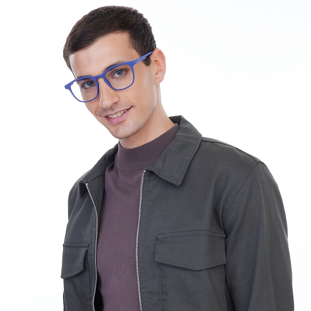 Lenskart Hustlr Midnight Blue Full Rim Square left side