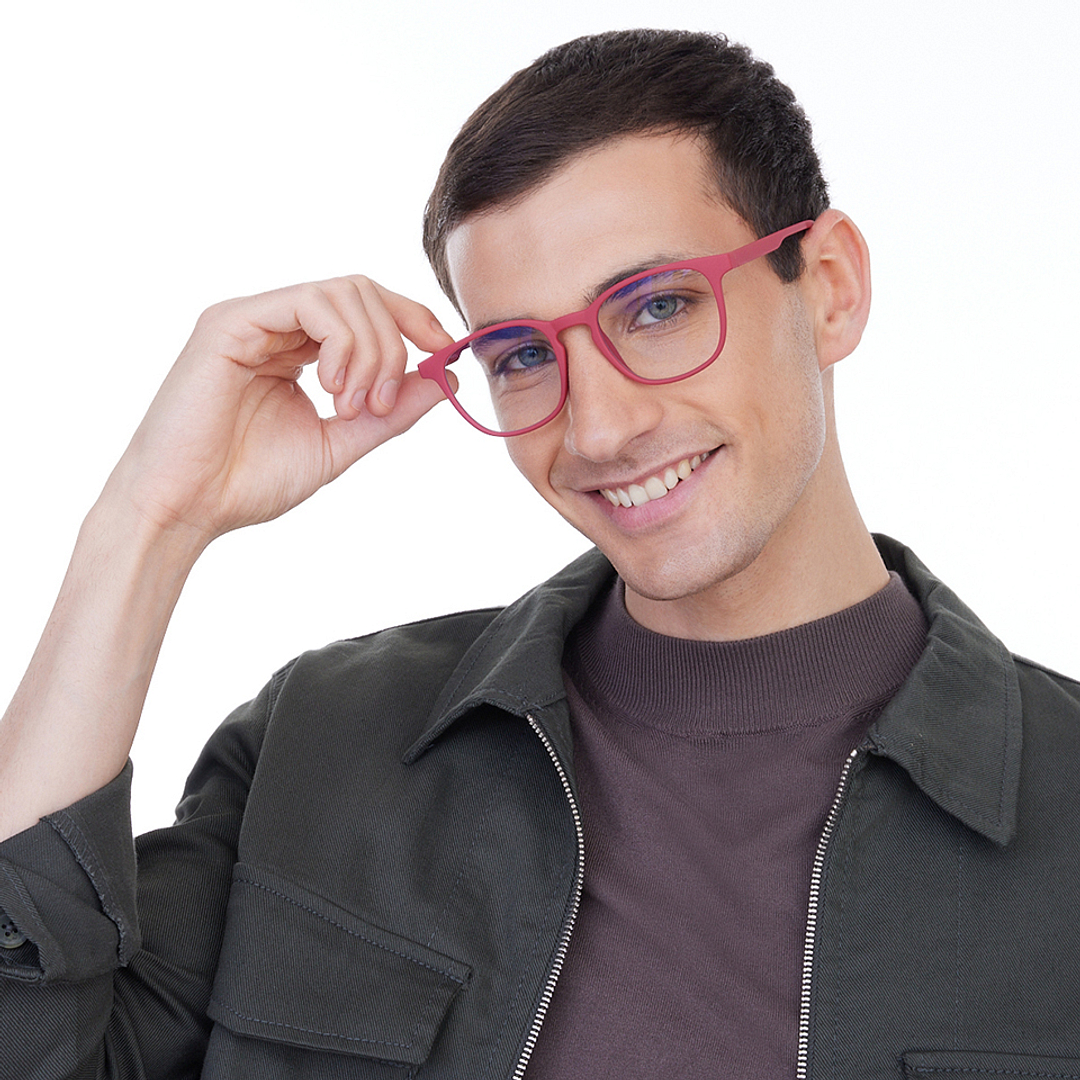 Lenskart Hustlr Monza Red Full Rim Square left side