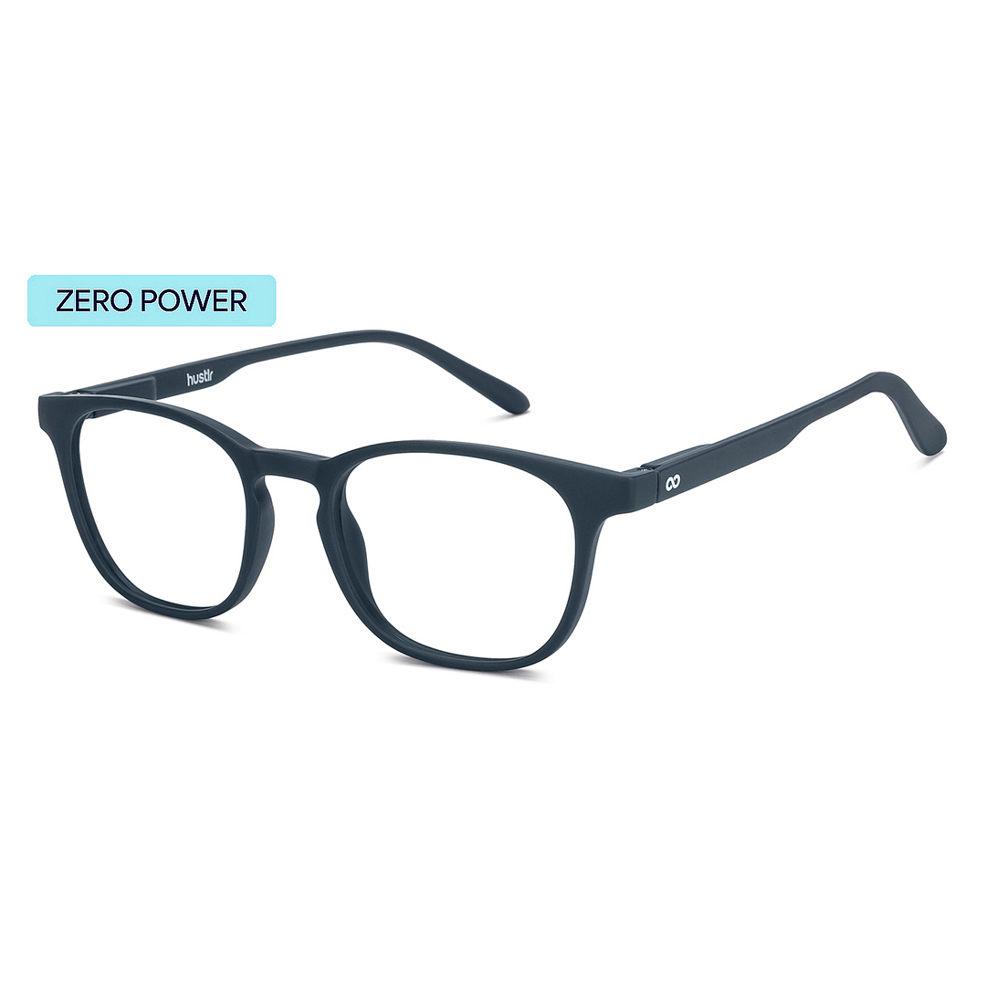 Lenskart Hustlr Screen Glasses Blue Block Zero Power Screen Glasses : Navy Full Rim Square Lenskart HUSTLR LB E14058-XW C45 left side