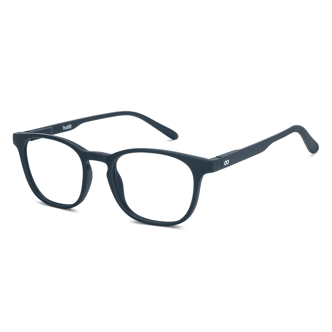 Lenskart Hustlr Screen Glasses Blue Block Zero Power Screen Glasses : Navy Full Rim Square Lenskart HUSTLR LB E14058-XW C45 right side