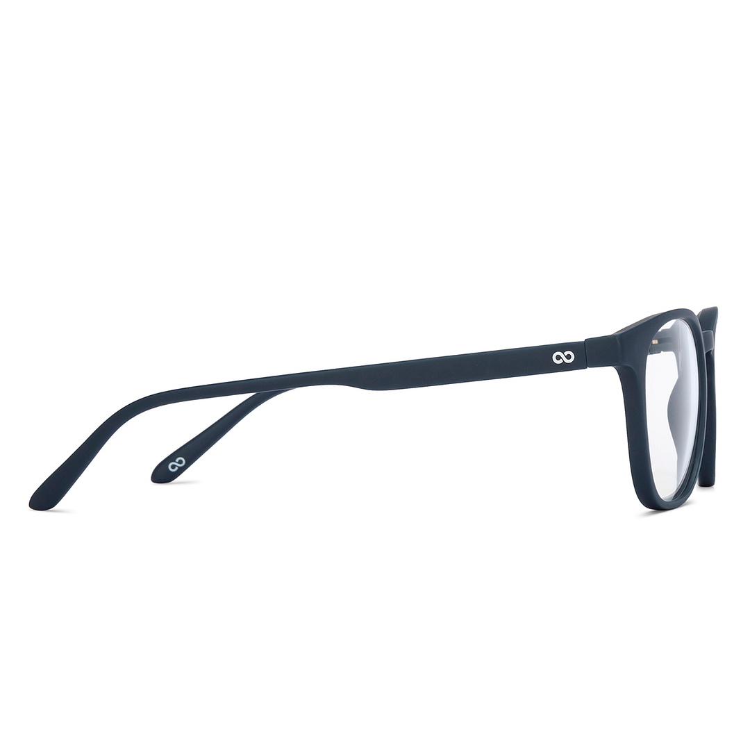Lenskart Hustlr Screen Glasses Blue Block Zero Power Screen Glasses : Navy Full Rim Square Lenskart HUSTLR LB E14058-XW C45 left side