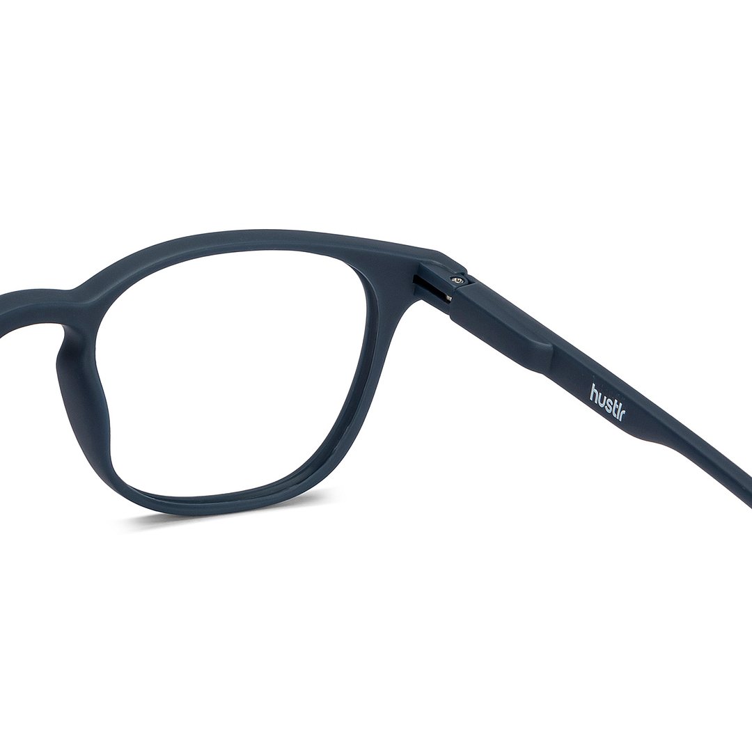 Lenskart Hustlr Screen Glasses Blue Block Zero Power Screen Glasses : Navy Full Rim Square Lenskart HUSTLR LB E14058-XW C45 left side