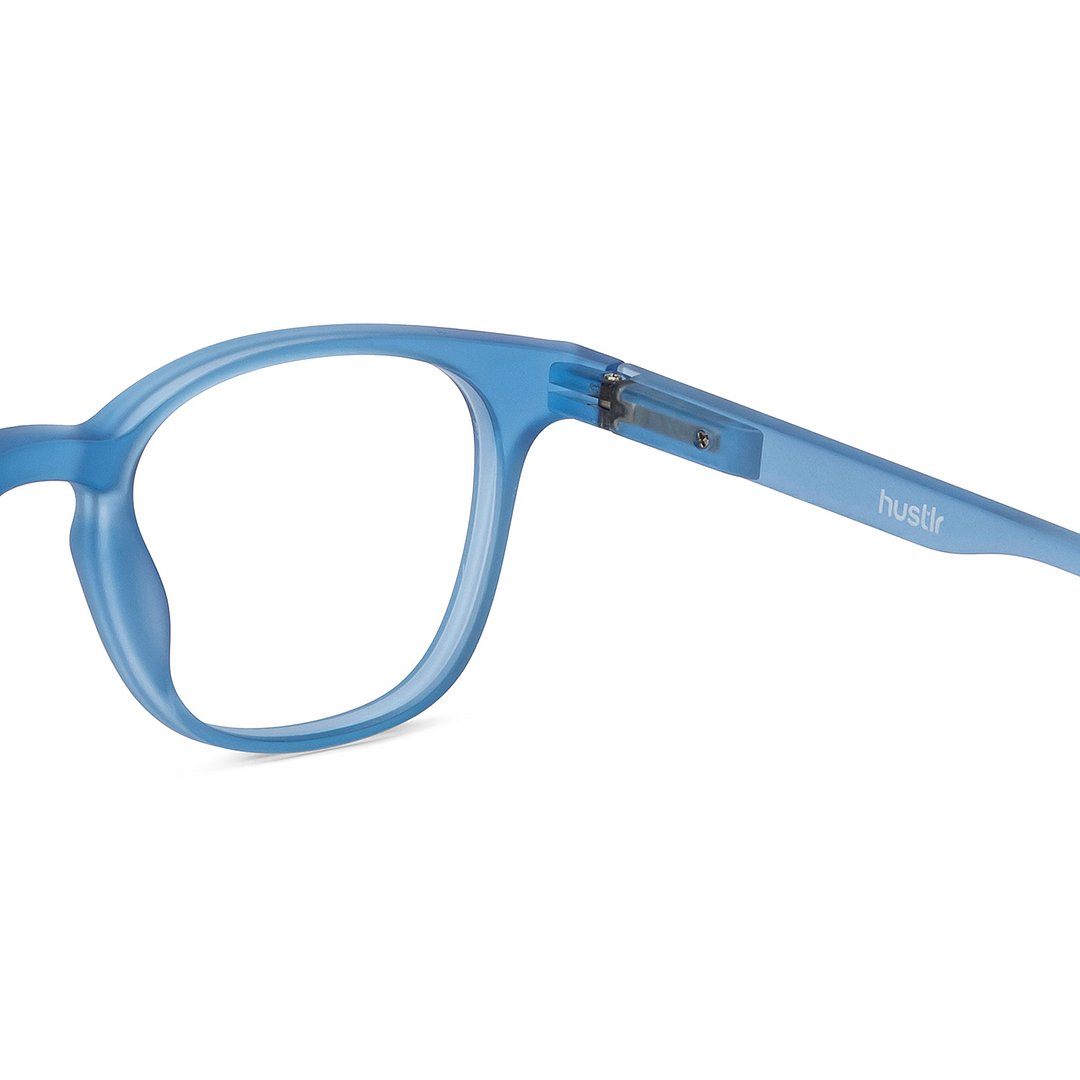 Lenskart Hustlr Online Ocean Blue Full Rim Square left side