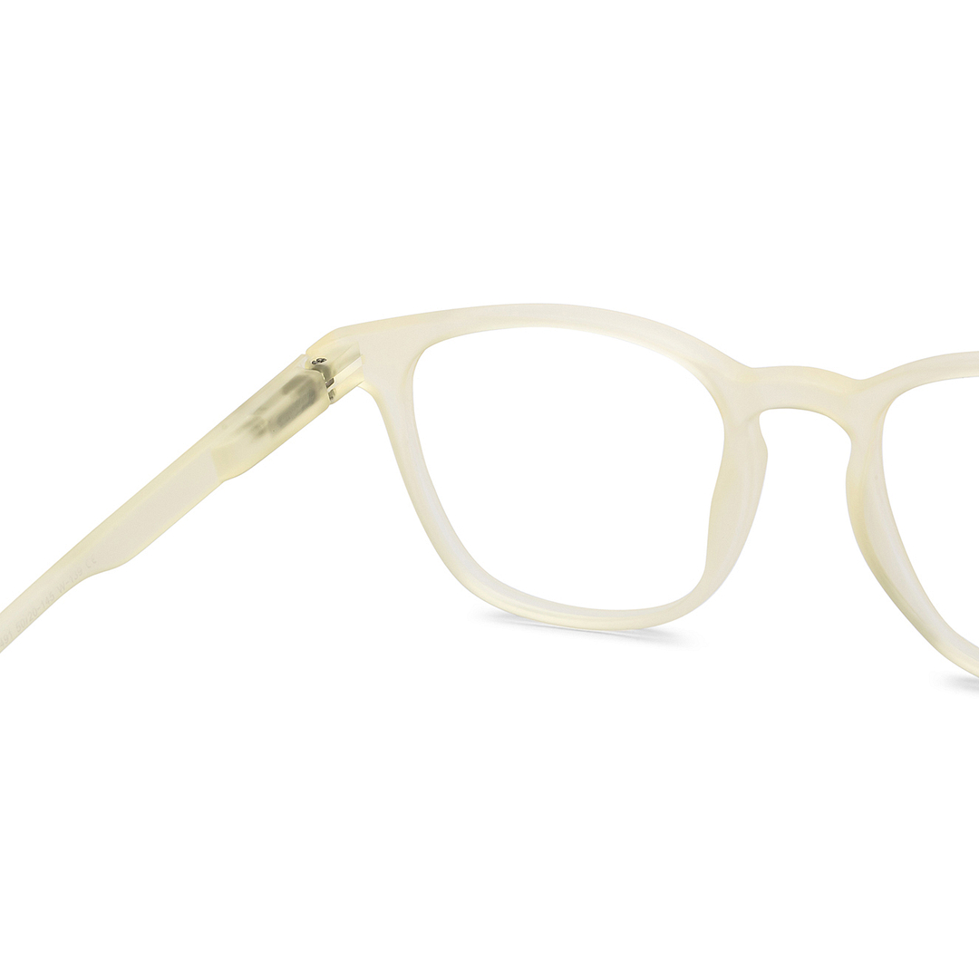 Lenskart Hustlr Screen Glasses Blue Block Zero Power Screen Glasses : Sand Dune Full Rim Square Lenskart HUSTLR LB E14058-W C21 right side