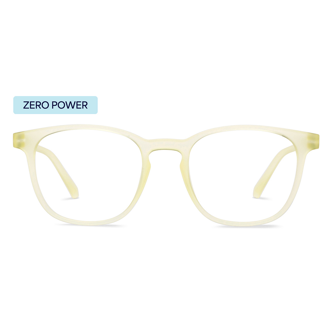 Lenskart Hustlr Screen Glasses Blue Block Zero Power Screen Glasses : Sand Dune Full Rim Square Lenskart HUSTLR LB E14058-W C21 right side