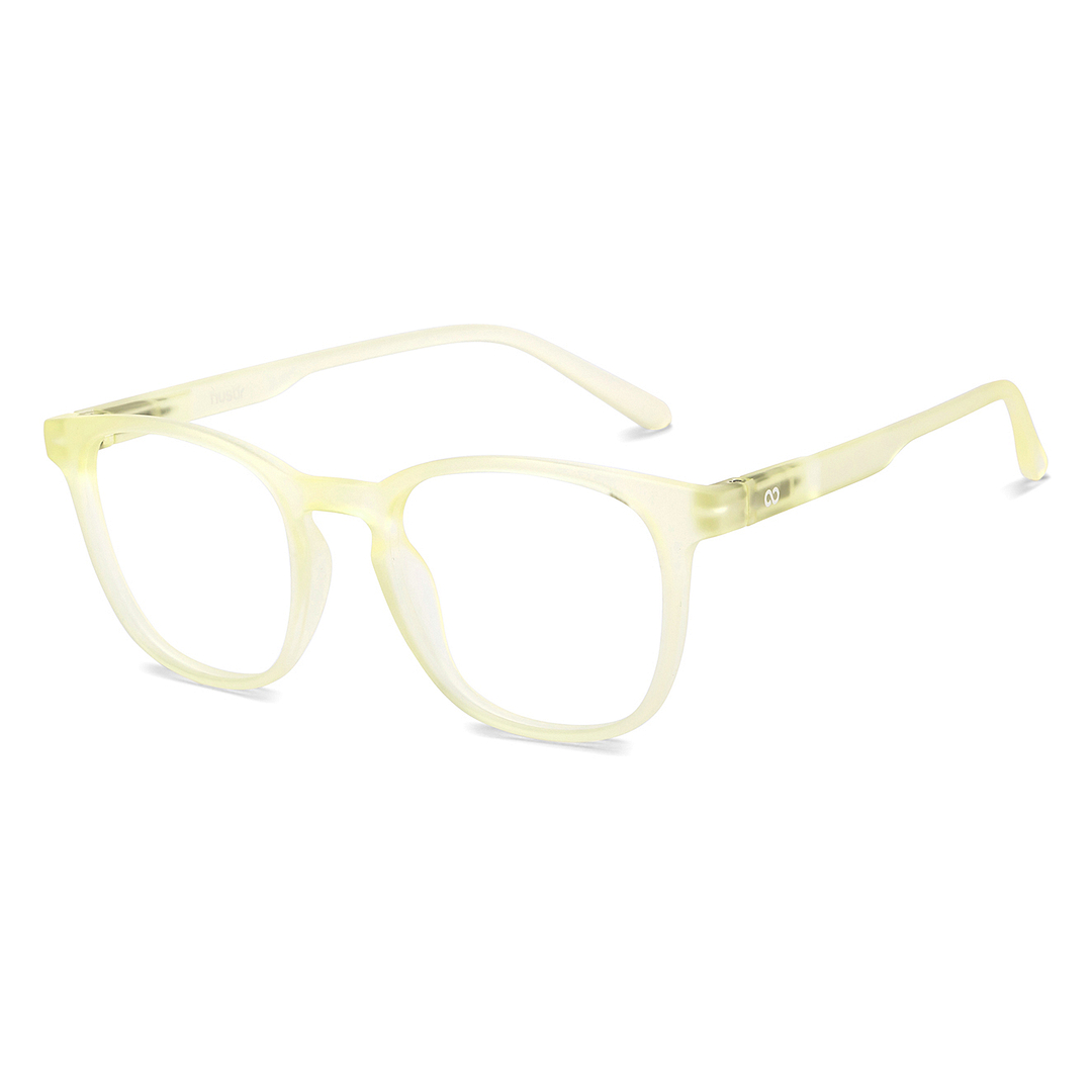 Lenskart Hustlr Screen Glasses Blue Block Zero Power Screen Glasses : Sand Dune Full Rim Square Lenskart HUSTLR LB E14058-W C21 right side