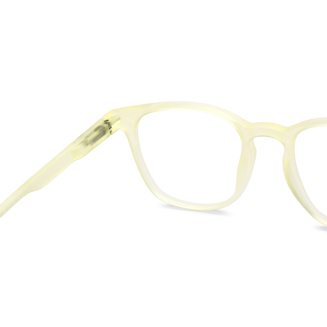 Lenskart Hustlr Screen Glasses Blue Block Zero Power Screen Glasses : Sand Dune Full Rim Square Lenskart HUSTLR LB E14058-W C21 right side