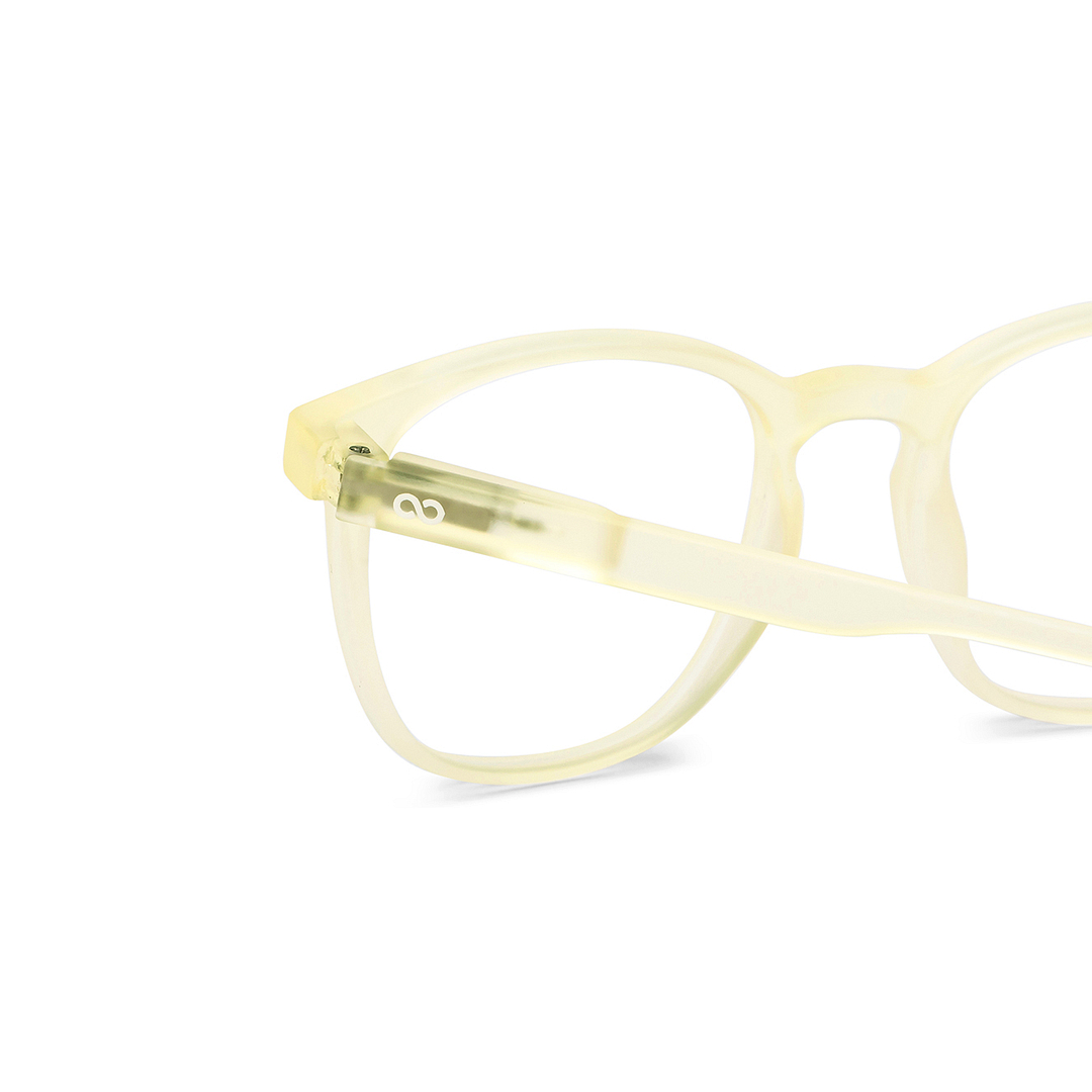 Lenskart Hustlr Screen Glasses Blue Block Zero Power Screen Glasses : Sand Dune Full Rim Square Lenskart HUSTLR LB E14058-W C21 left side