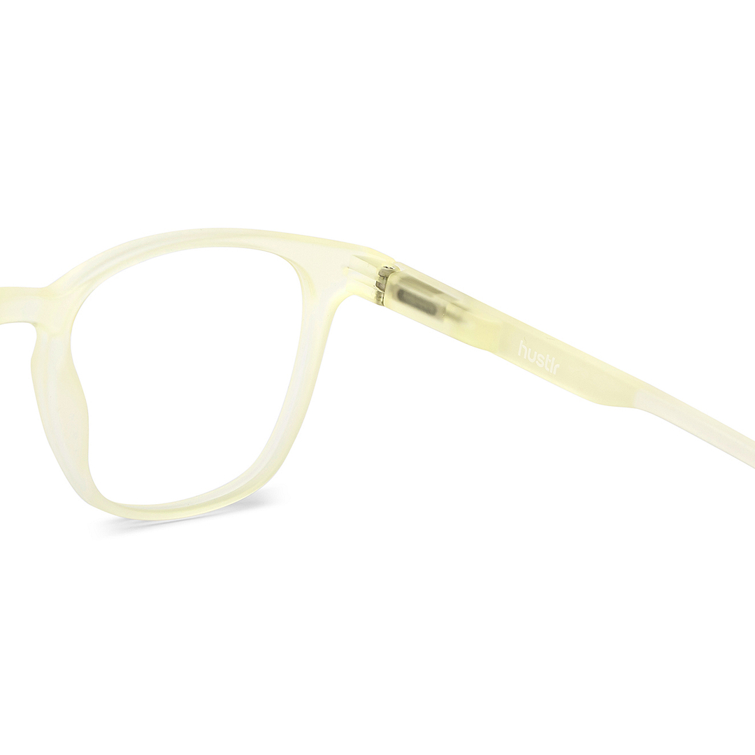 Lenskart Hustlr Screen Glasses Blue Block Zero Power Screen Glasses : Sand Dune Full Rim Square Lenskart HUSTLR LB E14058-W C21 right side