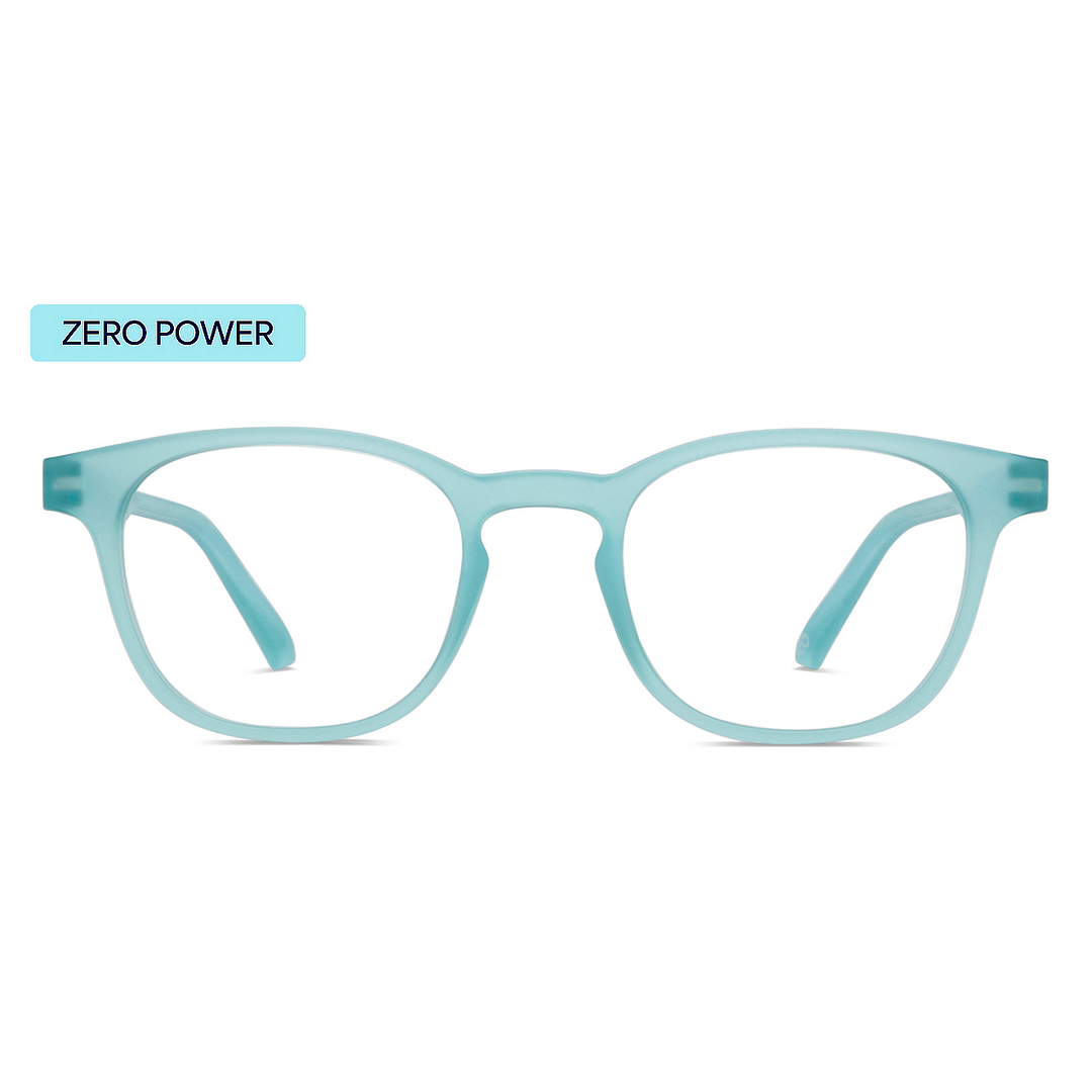 Lenskart Hustlr Screen Glasses Blue Block Zero Power Screen Glasses : Turquoise Full Rim Square Lenskart HUSTLR LB E14058-XW C53 right side