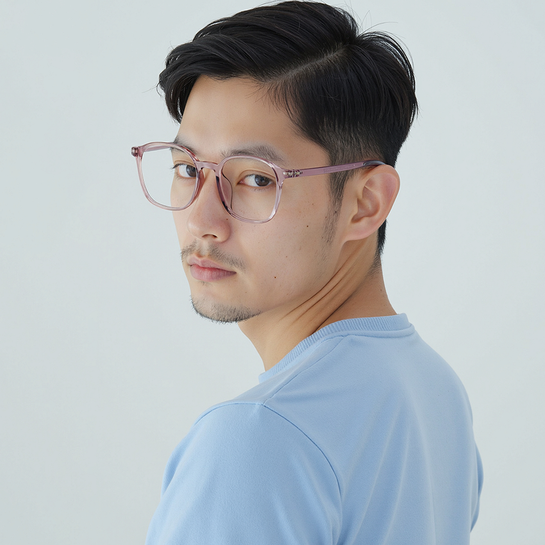 Lenskart Air Pink Full Rim Square left side