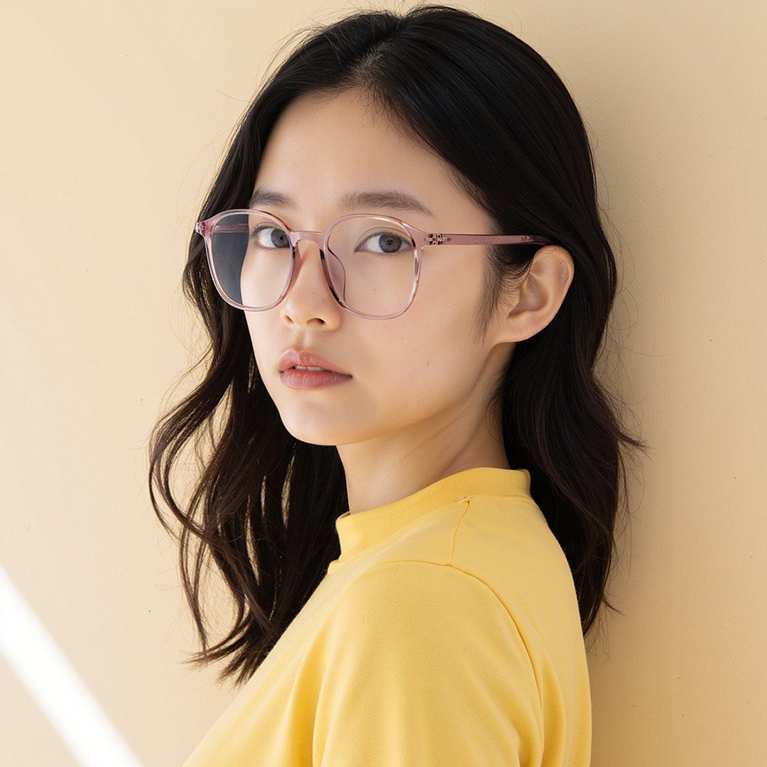 Lenskart Air Pink Full Rim Square left side