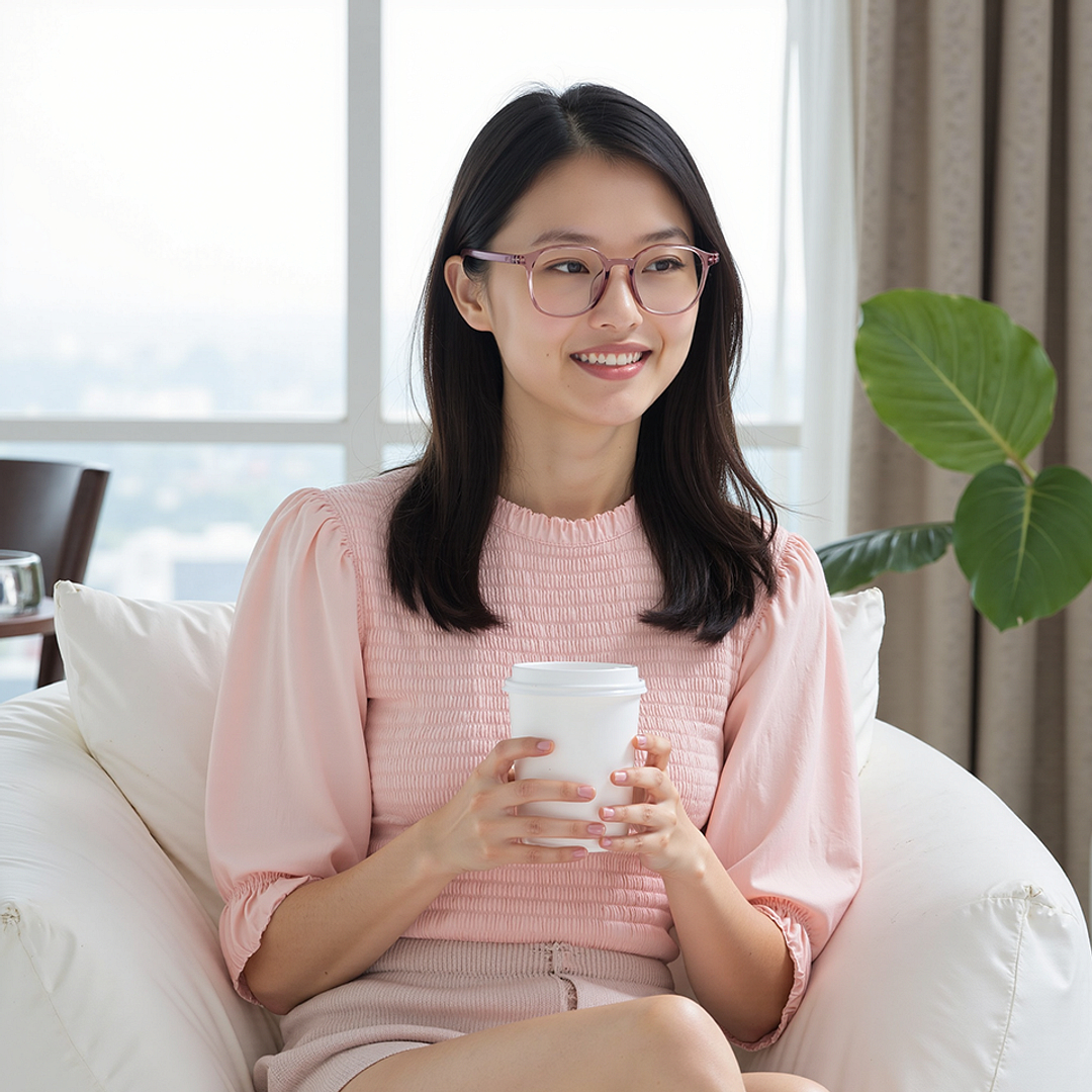 Lenskart Air Pink Full Rim Square right side